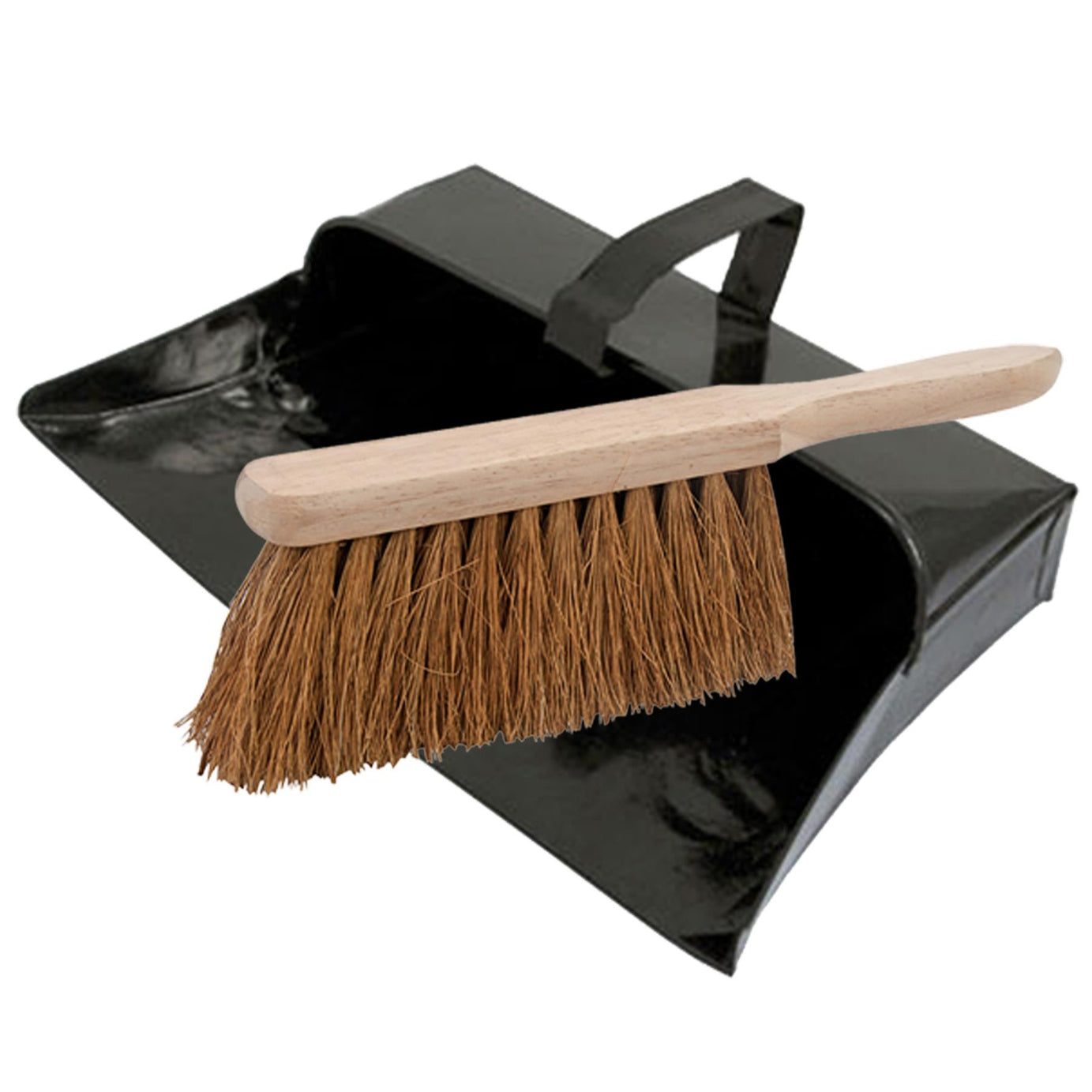 Strong Trade Metal Dustpan And Soft Wooden Hand Brush Dustpan Set