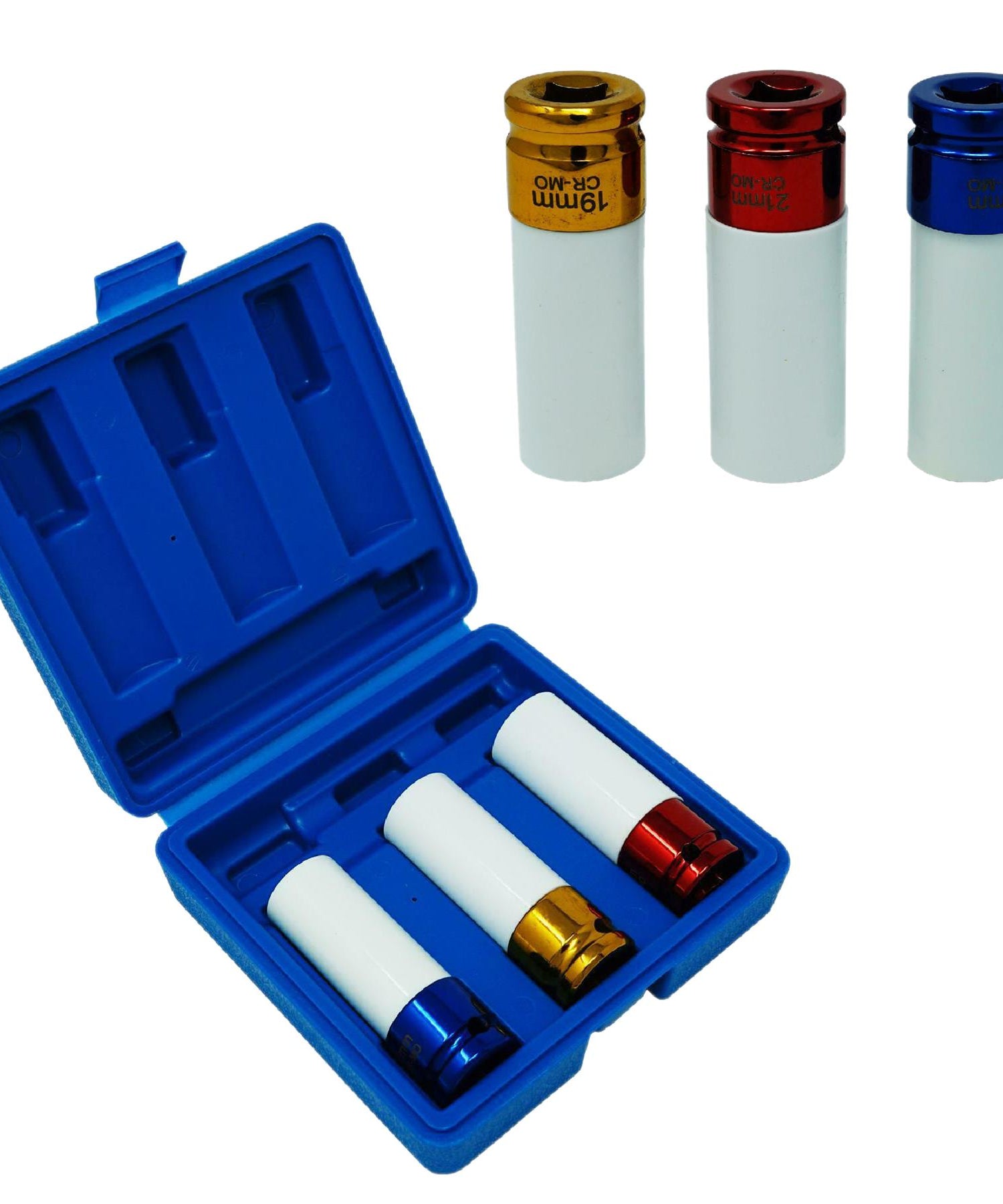 Alloy Wheel Nut Thin Wall Deep Impact Socket Set 1/2" drive by Daptez