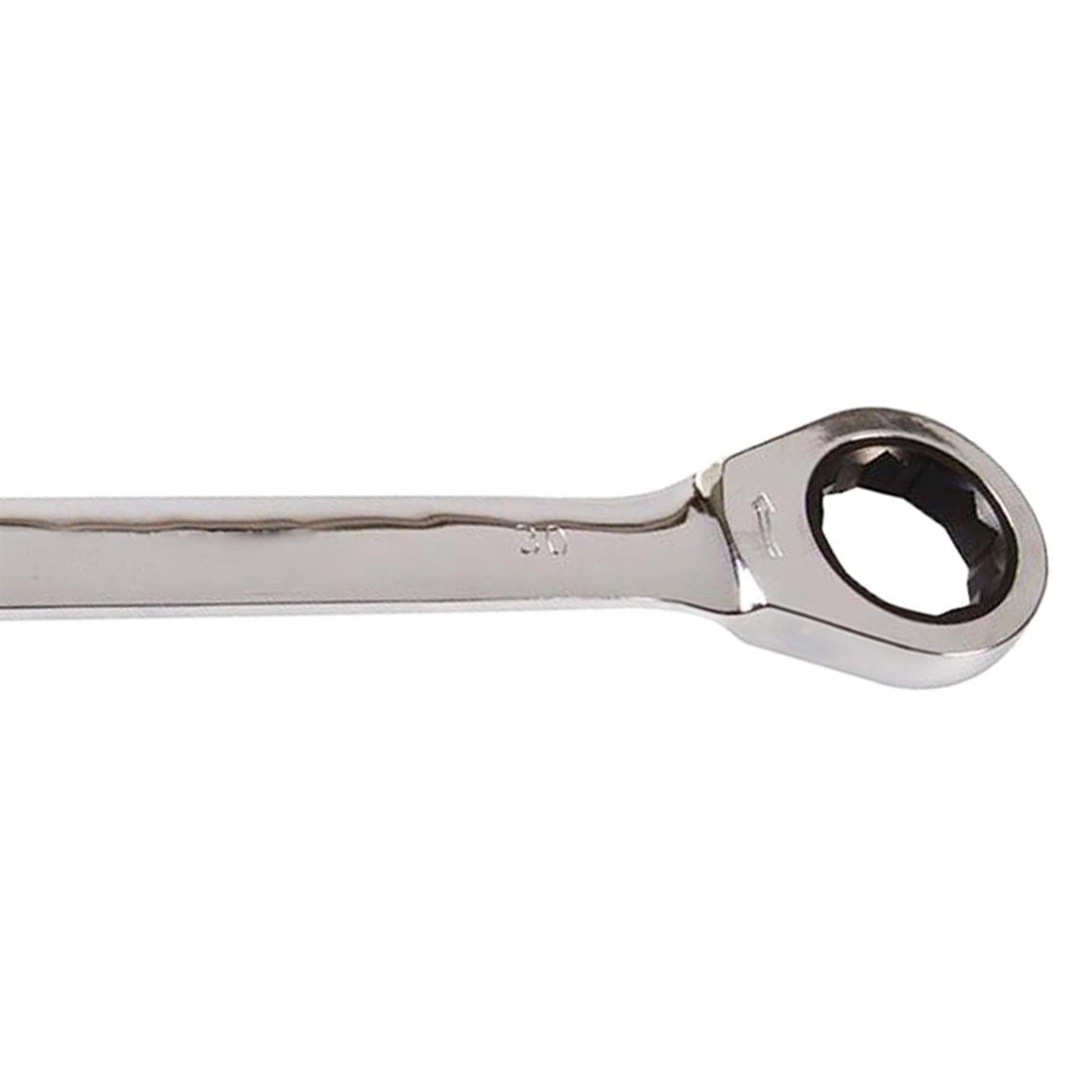 Fixed Head Ratchet Metric Spanner Open End Ring Combination - 30mm - Dapetz