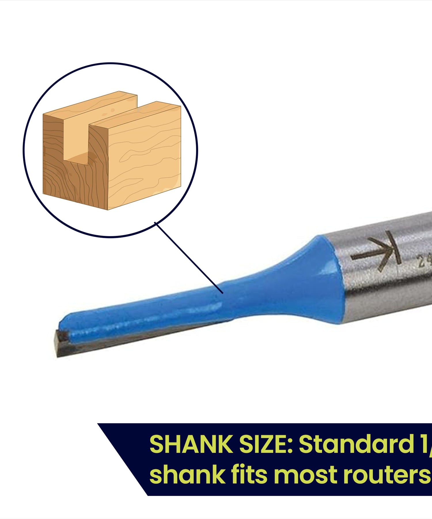 Straight 2 Flute Router Bit Cutter 1/4" Shank Carbide TCT Groove Metric 3 x 12mm