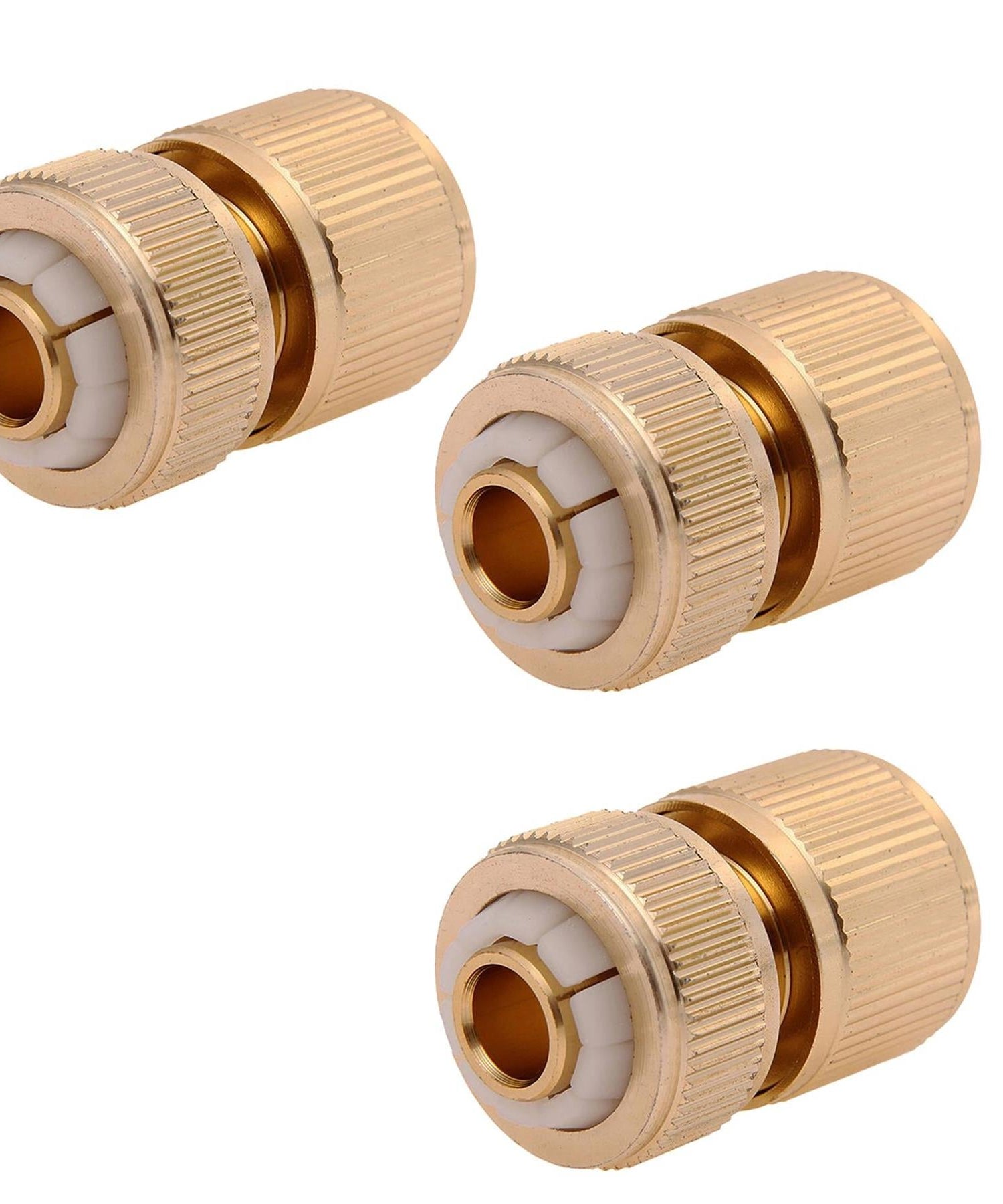 3pk Brass Hose Quick Connector Female Quick Fit To 1/2" Compression