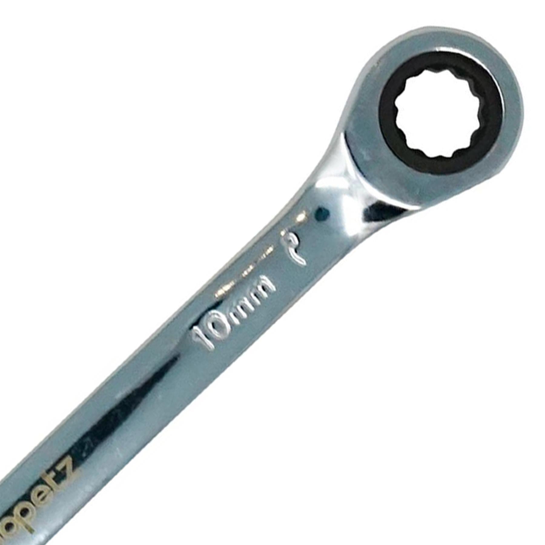 Fixed Head Ratchet Metric Spanner Open End Ring Combination 10mm By Dapetz