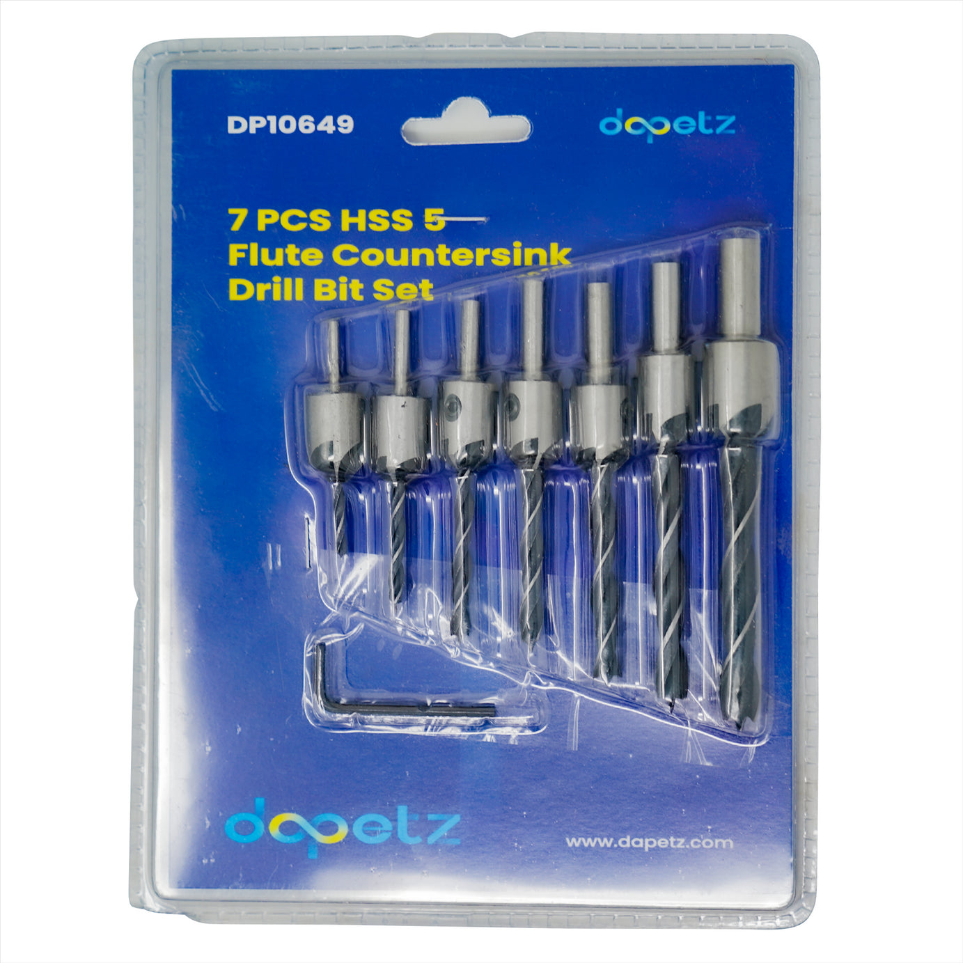 Drill Bit HSS 5-Flute 3 4 5 6 7 8 10mm 7PCS Dapetz