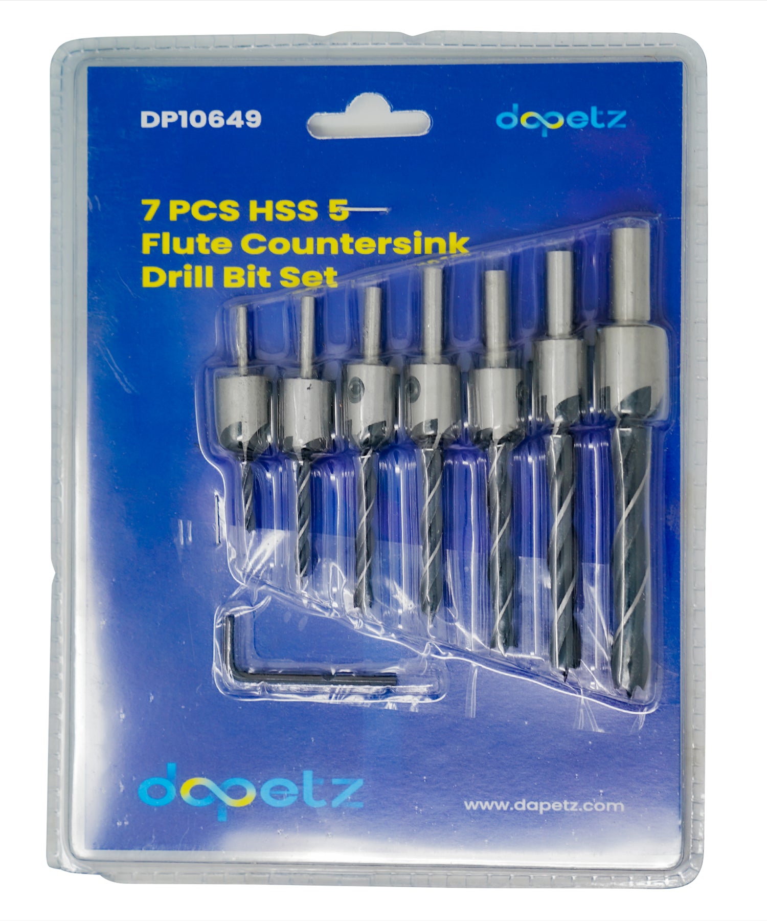 Drill Bit HSS 5-Flute 3 4 5 6 7 8 10mm 7PCS Dapetz