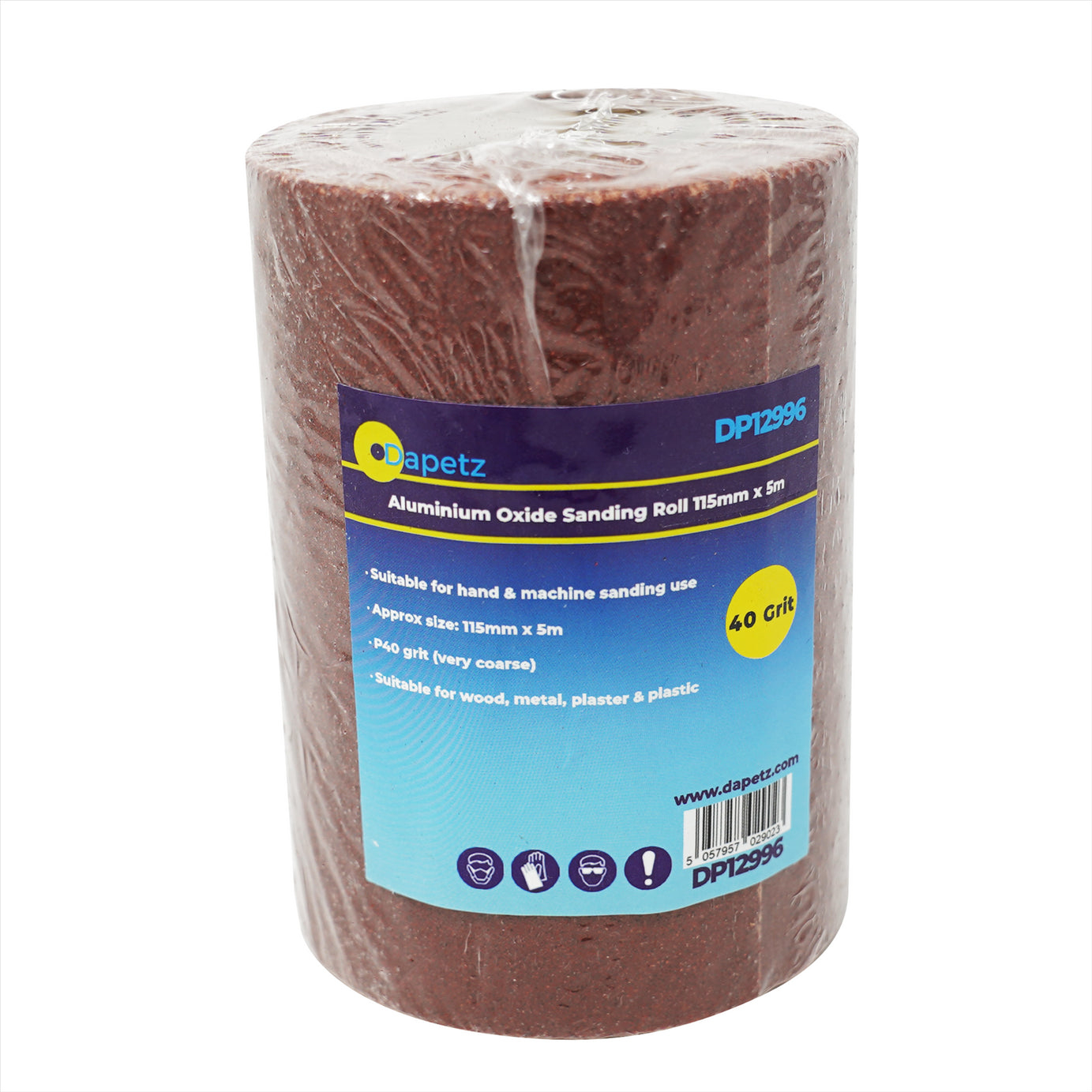 ALUMINIUM OXIDE SANDING ROLL 115mm 5m RED GRIT 40 SANDPAPER SAND WOODWORK by Daptez