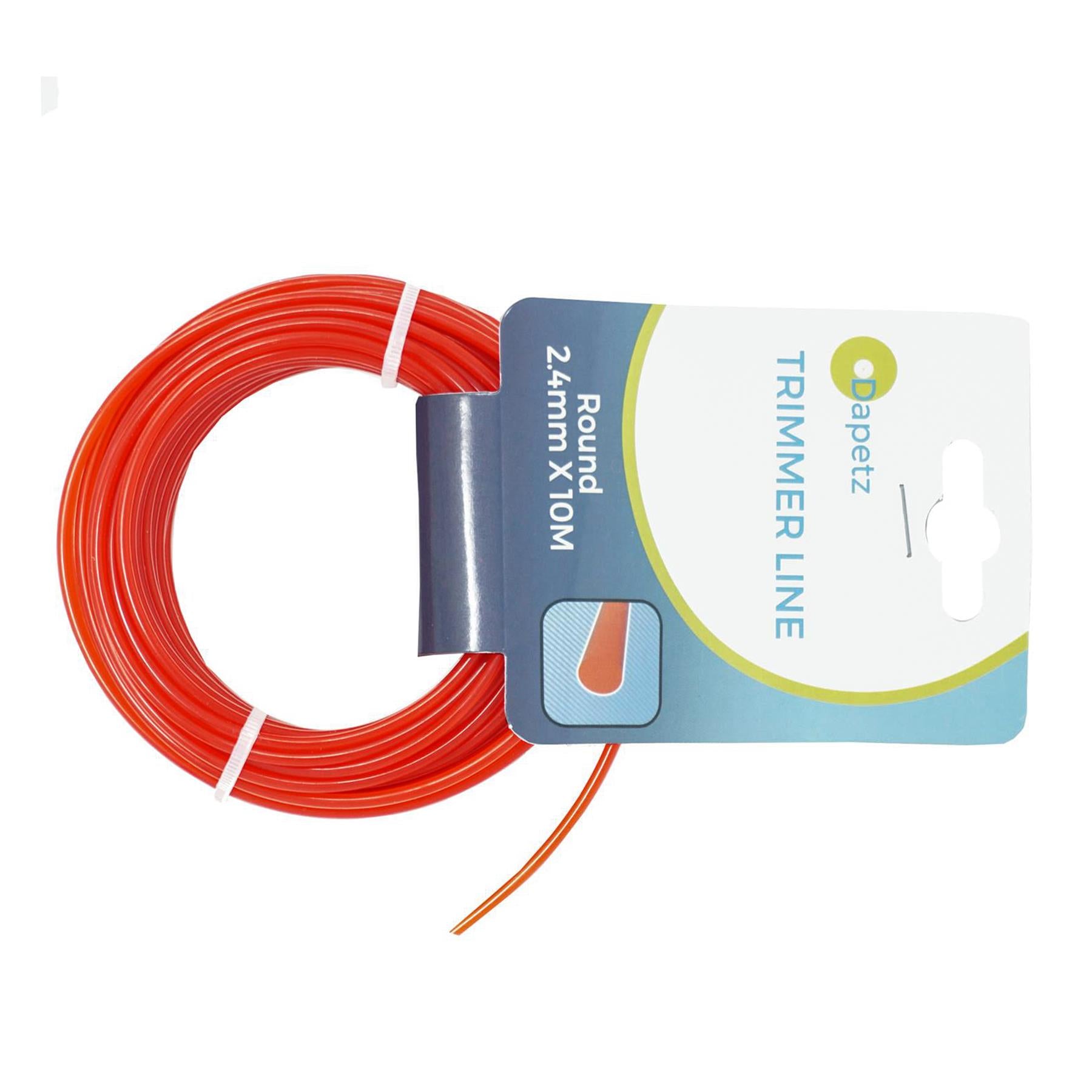 Round Strimmer Cord Line Wire String Nylon Petrol Trimmer 10m x 2.4mm by Dapetz