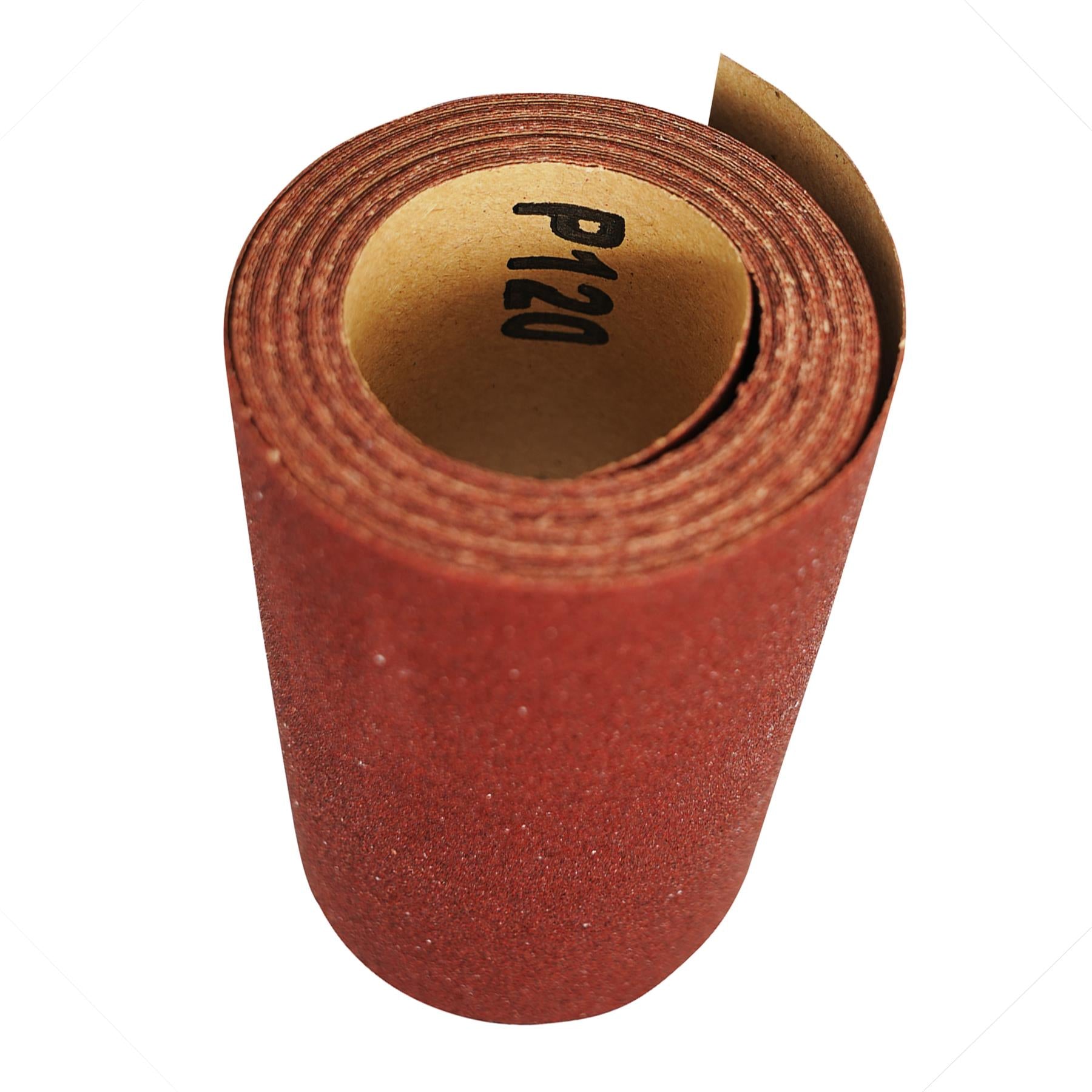 ALUMINIUM OXIDE SANDING ROLL 115mm 5m RED GRIT 120 by Daptez