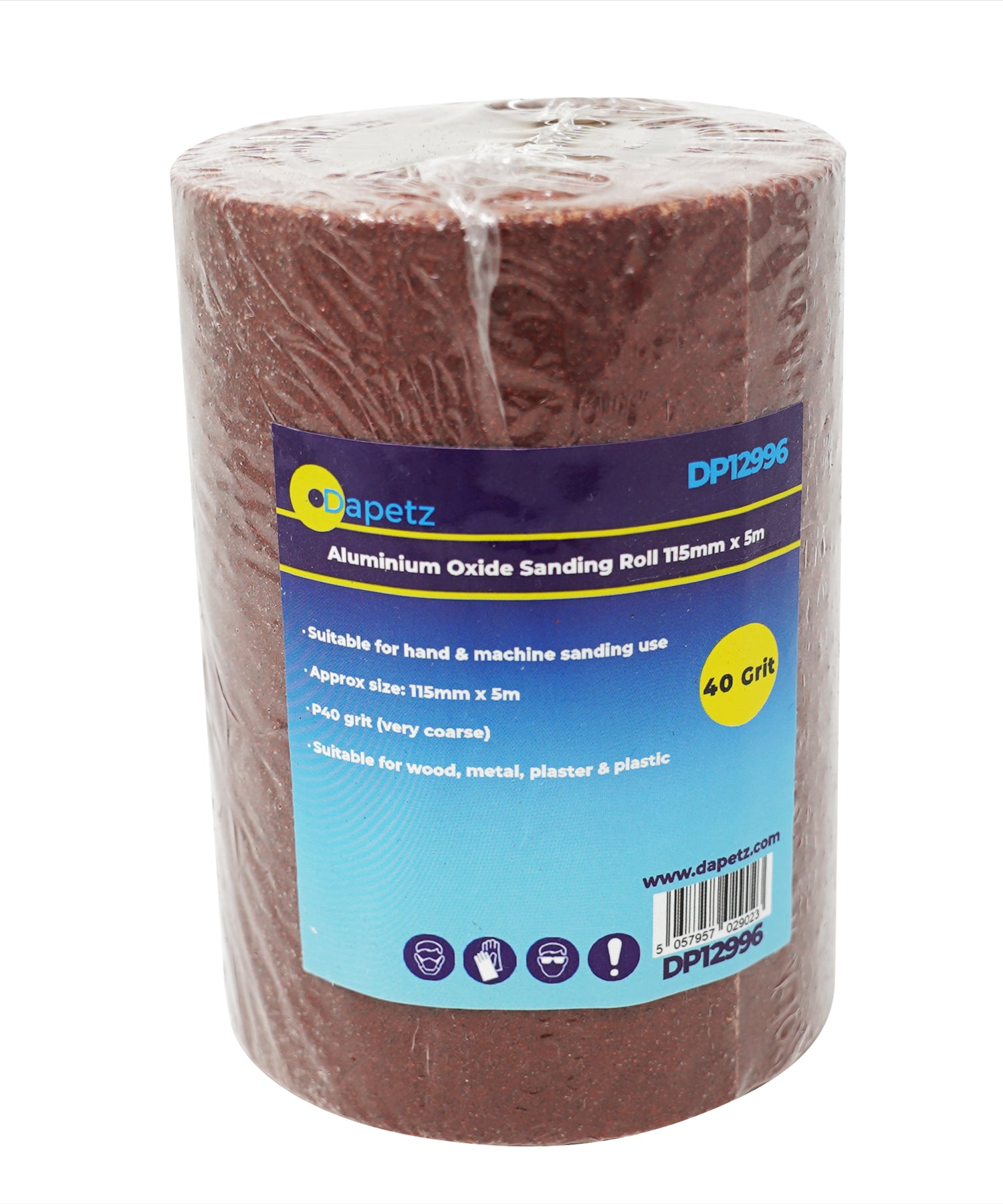 5m Aluminium Oxide Sanding Roll 115mm 40/60/80/120 Grit Anti Clog Sandpaper By Dapetz