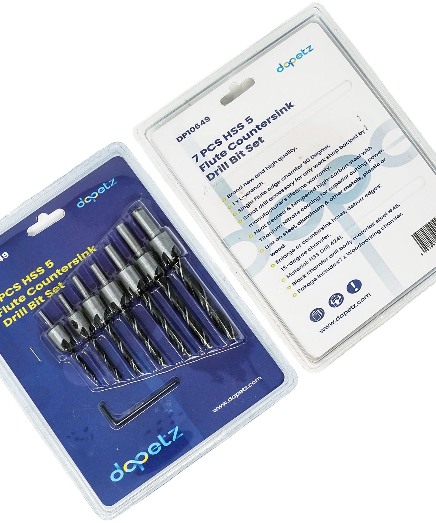 Drill Bit HSS 5-Flute 3 4 5 6 7 8 10mm 7PCS Dapetz