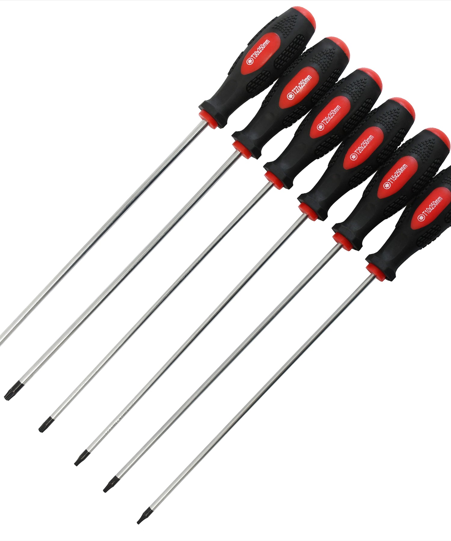 Extra Long Torx Star Screwdriver Set 6Pc 250mm T10 T15 T20 T25 T27 T30 by Dapetz