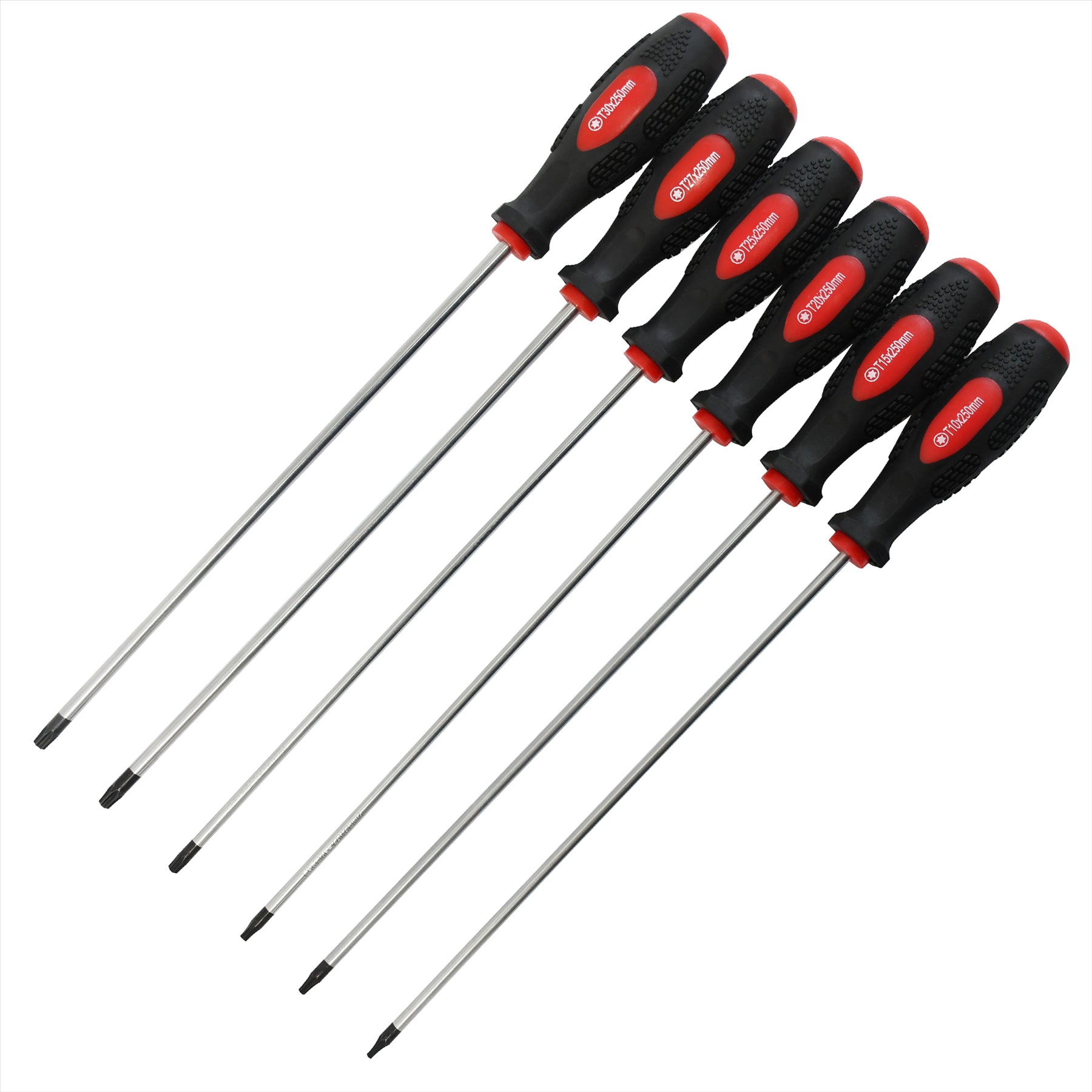 Extra Long Torx Star Screwdriver Set 6Pc 250mm T10 T15 T20 T25 T27 T30 by Dapetz