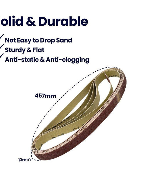 Sanding Belts 10Pcs 13 x 457mm 40 Grit Coarse Power File Finger Sander Abrasive by Dapetz