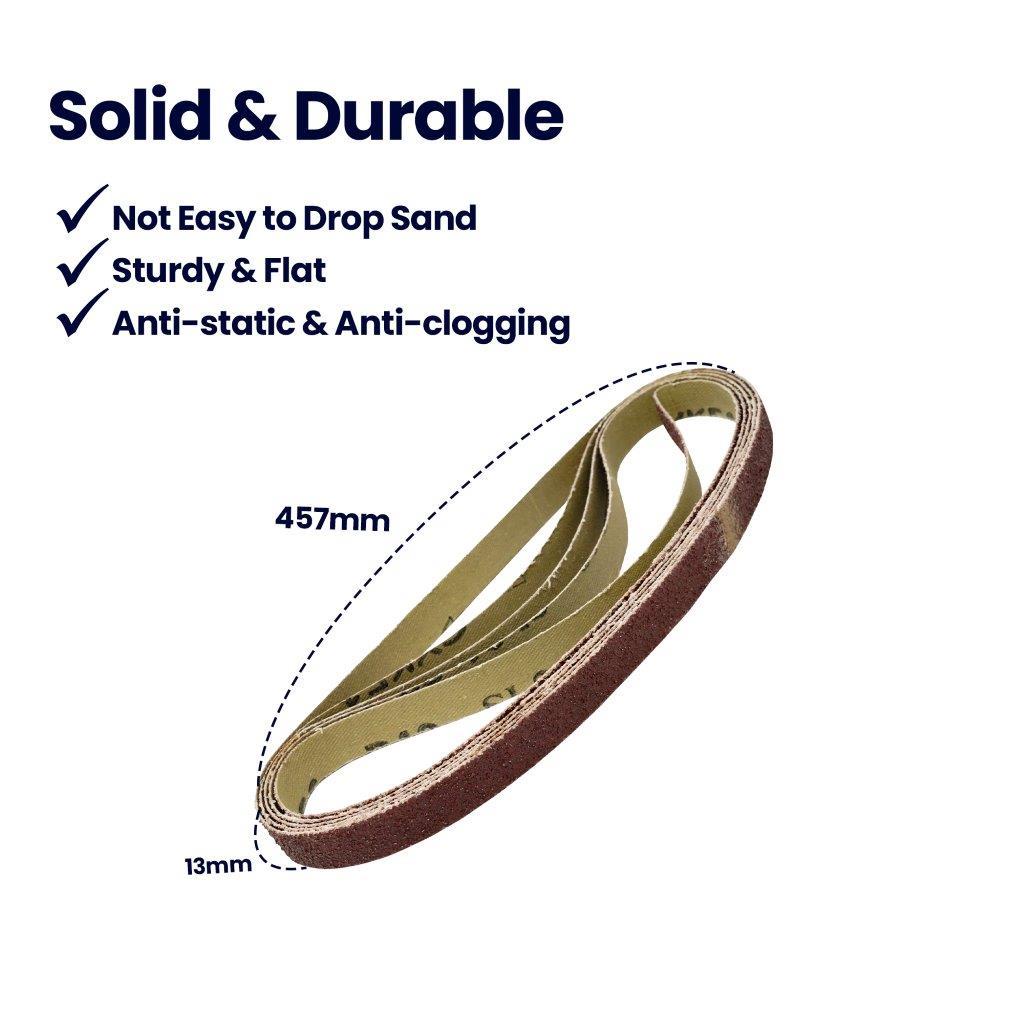 Sanding Belts 10Pcs 13 x 457mm 40 Grit Coarse Power File Finger Sander Abrasive by Dapetz