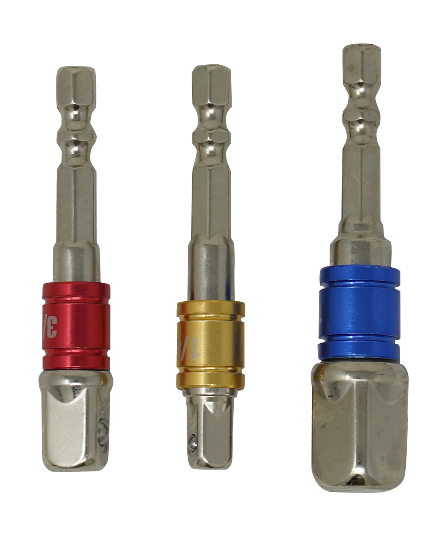 Screwdriver Impact Drill Socket Adapter Hex To 1/4" 3/8" 1/2" Inch Bit Ratchet T 3PCS By Dapetz