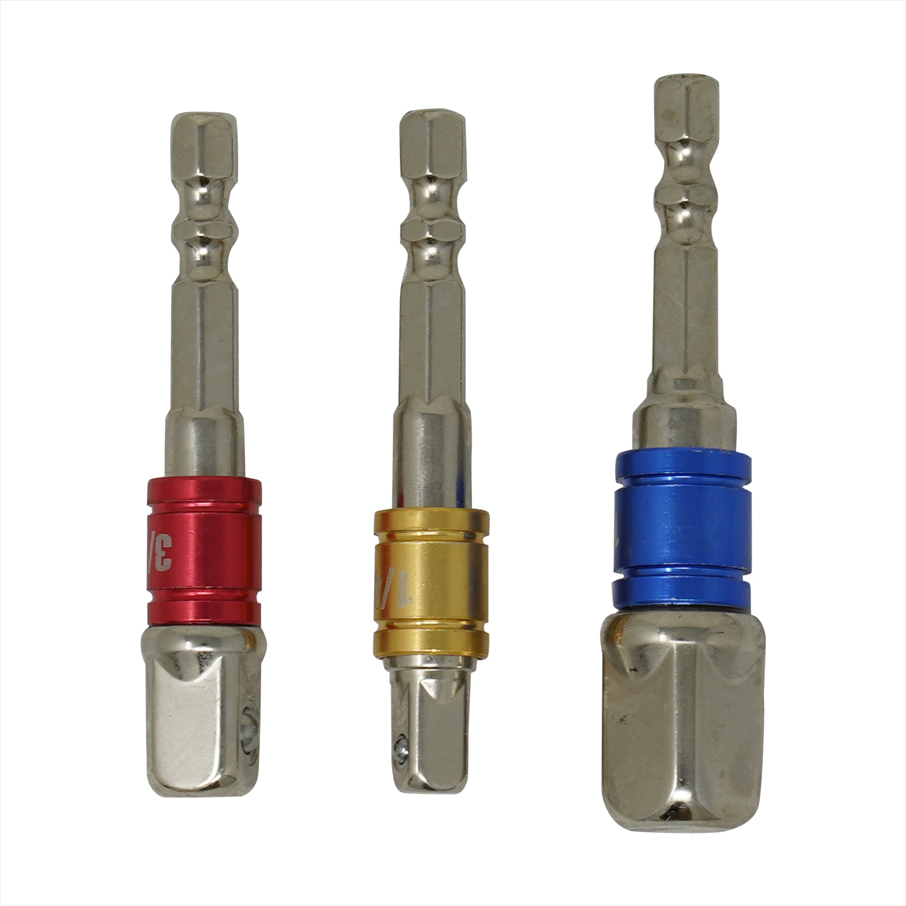 Screwdriver Impact Drill Socket Adapter Hex To 1/4" 3/8" 1/2" Inch Bit Ratchet T 3PCS By Dapetz