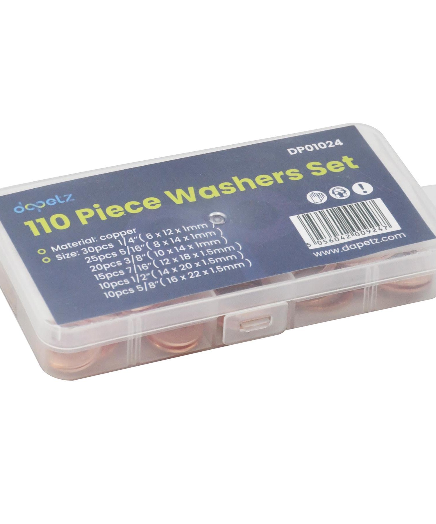 Assorted Box 110 Piece Imperial Washers Solid Copper Sump Plug Washer Set New By Dapetz