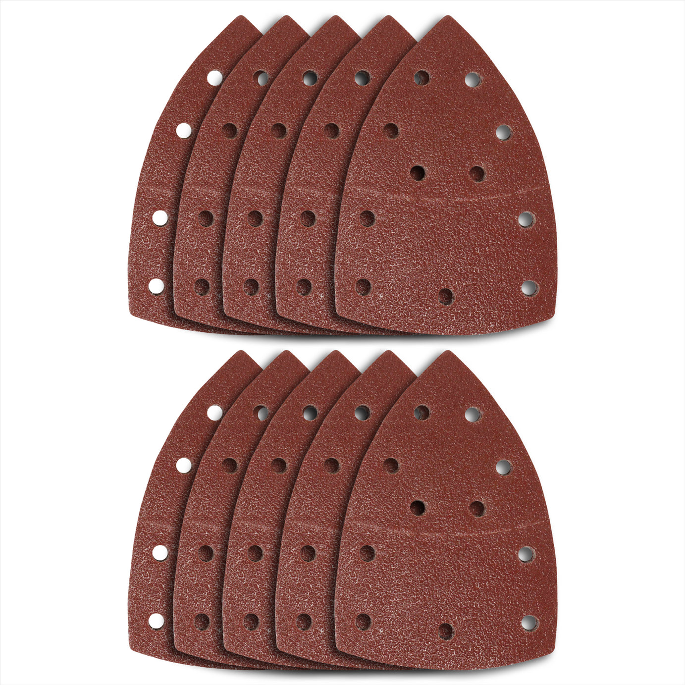 (Pack of 10) 40 Grit Hook & Loop Multi-Sander Sheets 102 x 62mm, 93mm, Punched Hole by Dapetz