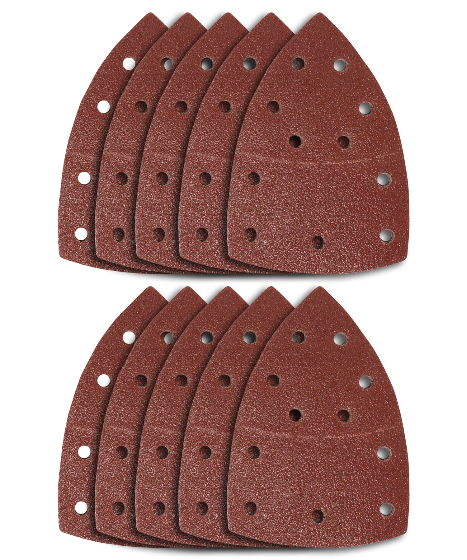 (Pack of 10) 40 Grit Hook & Loop Multi-Sander Sheets 102 x 62mm, 93mm, Punched Hole by Dapetz