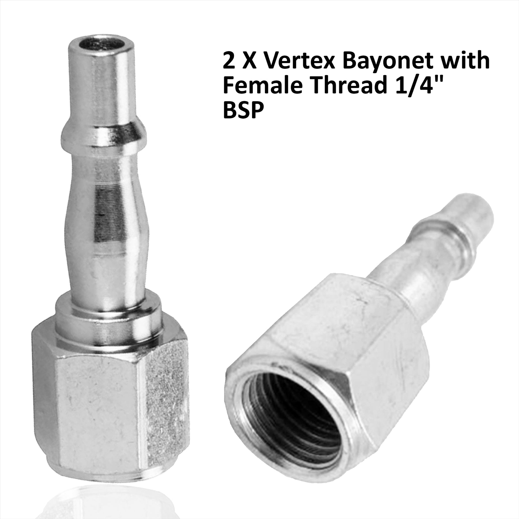 Air Line Hose Fitting Connector Female 1/4" Thread Bayonet For PCL Vertex 2Pcs