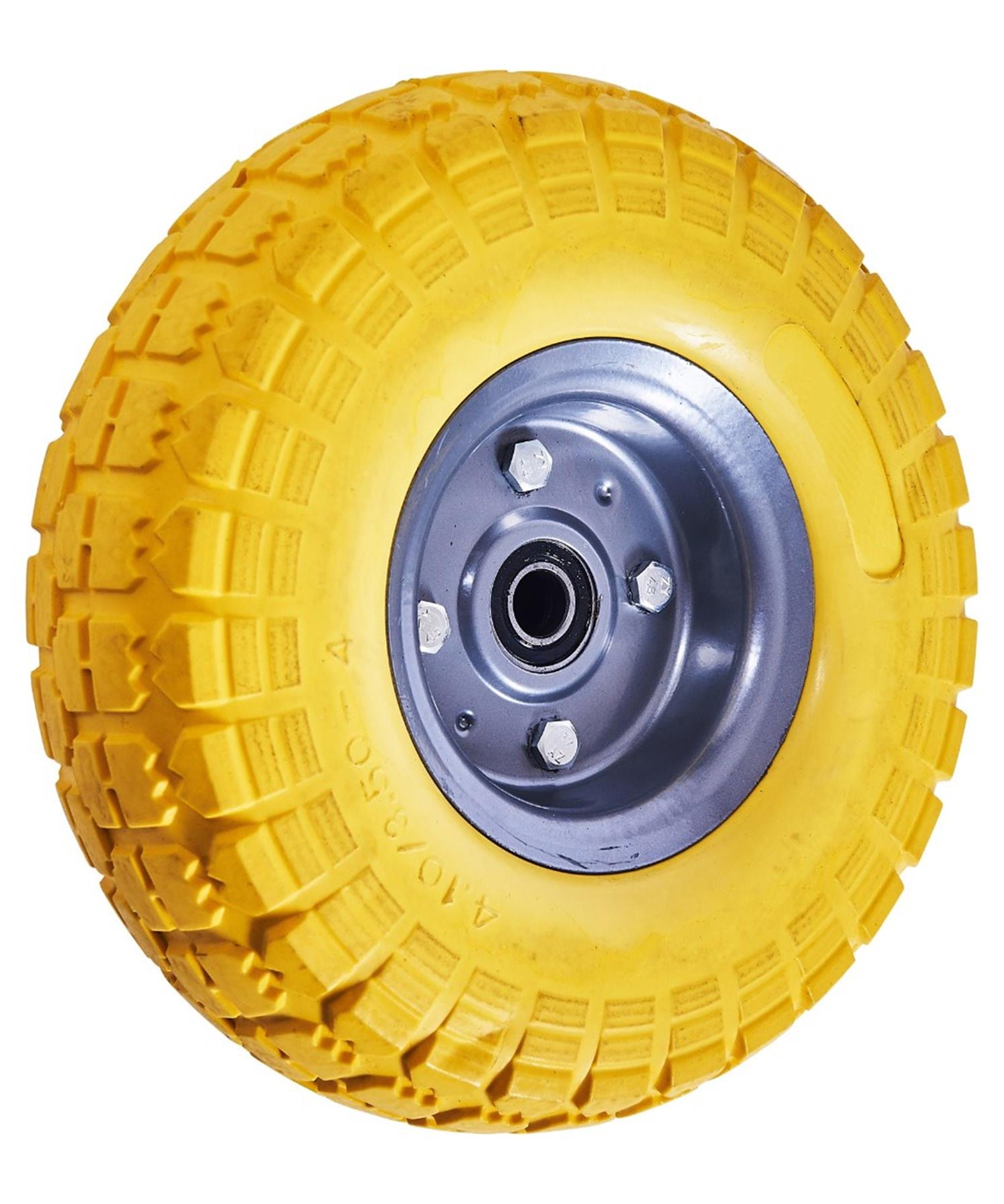 10" Yellow Puncture Burst Proof Sack Truck Trolley Wheel & Axle by Dapetz