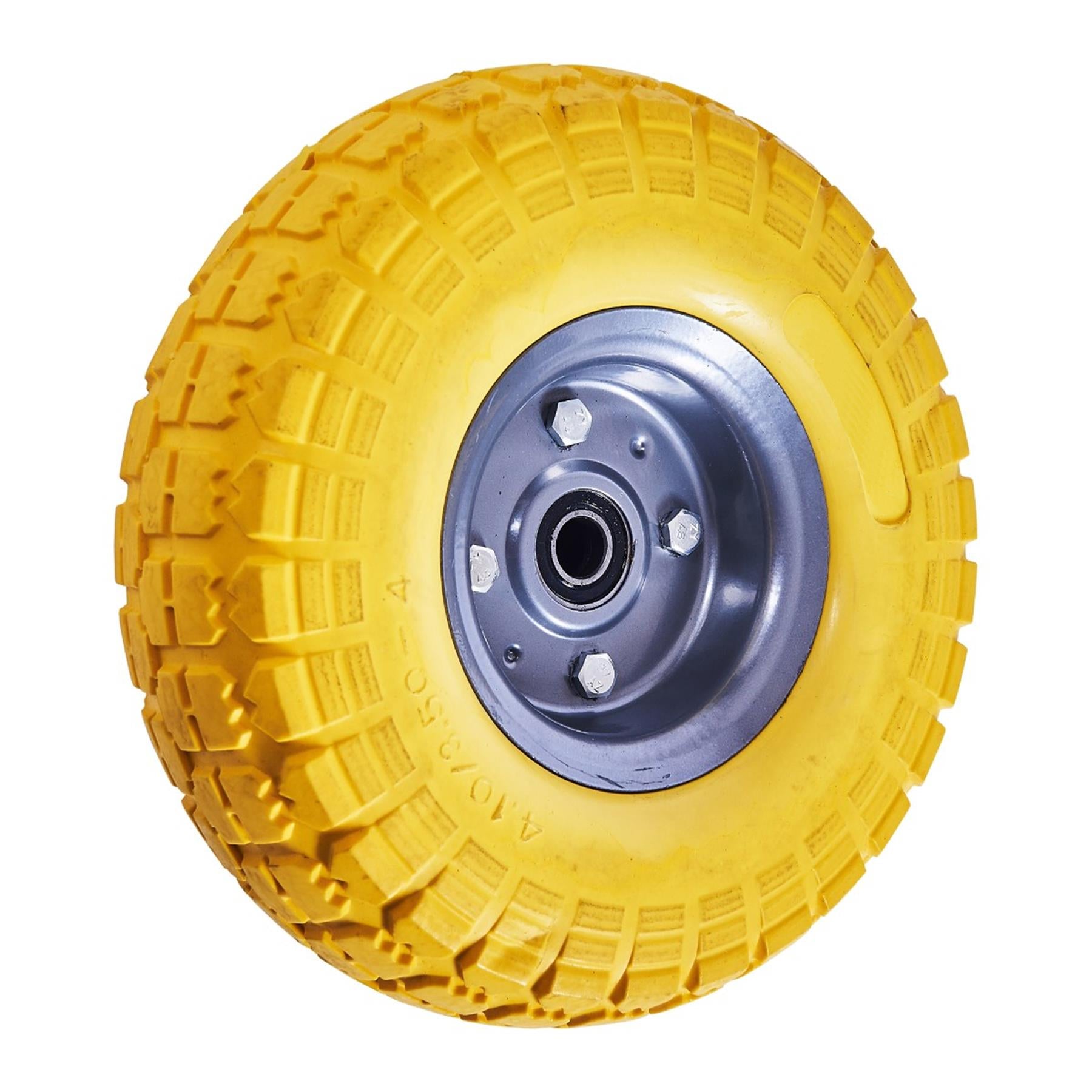 10" Yellow Puncture Burst Proof Sack Truck Trolley Wheel & Axle by Dapetz