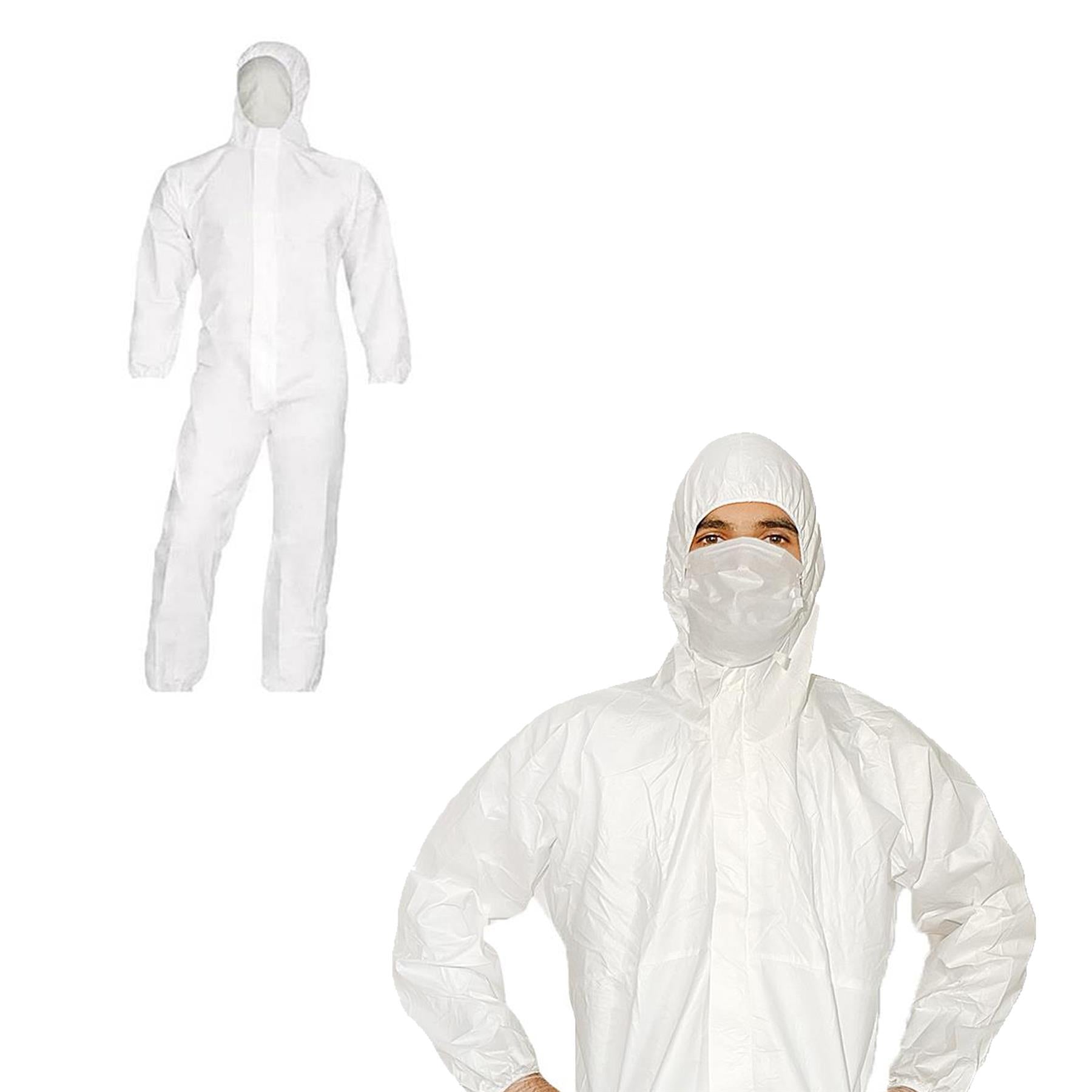 (Pack of 10) Disposable Paper Suit Protective Overall Coveralls Zip XL by Dapetz