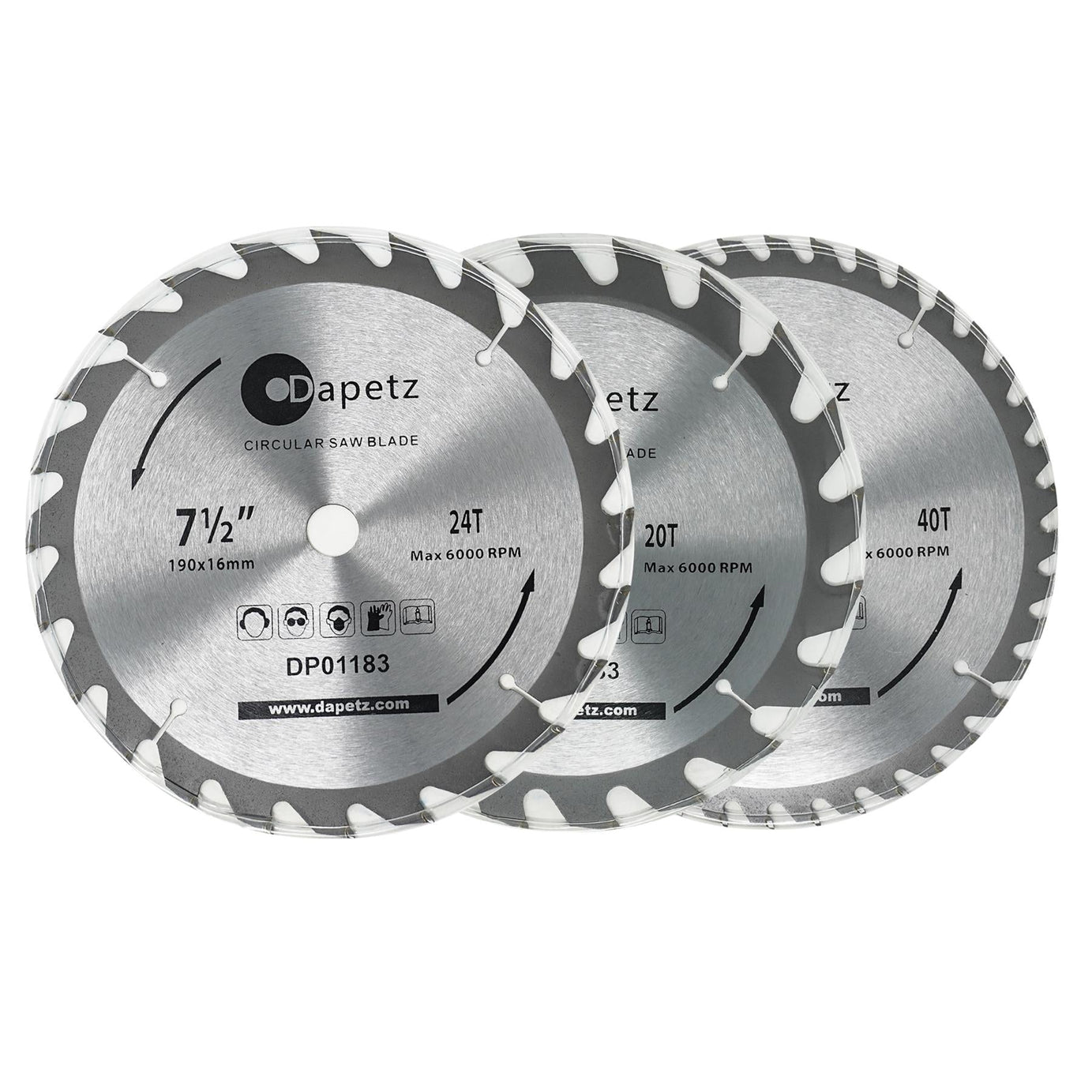 3Pc 190mm TCT Circular