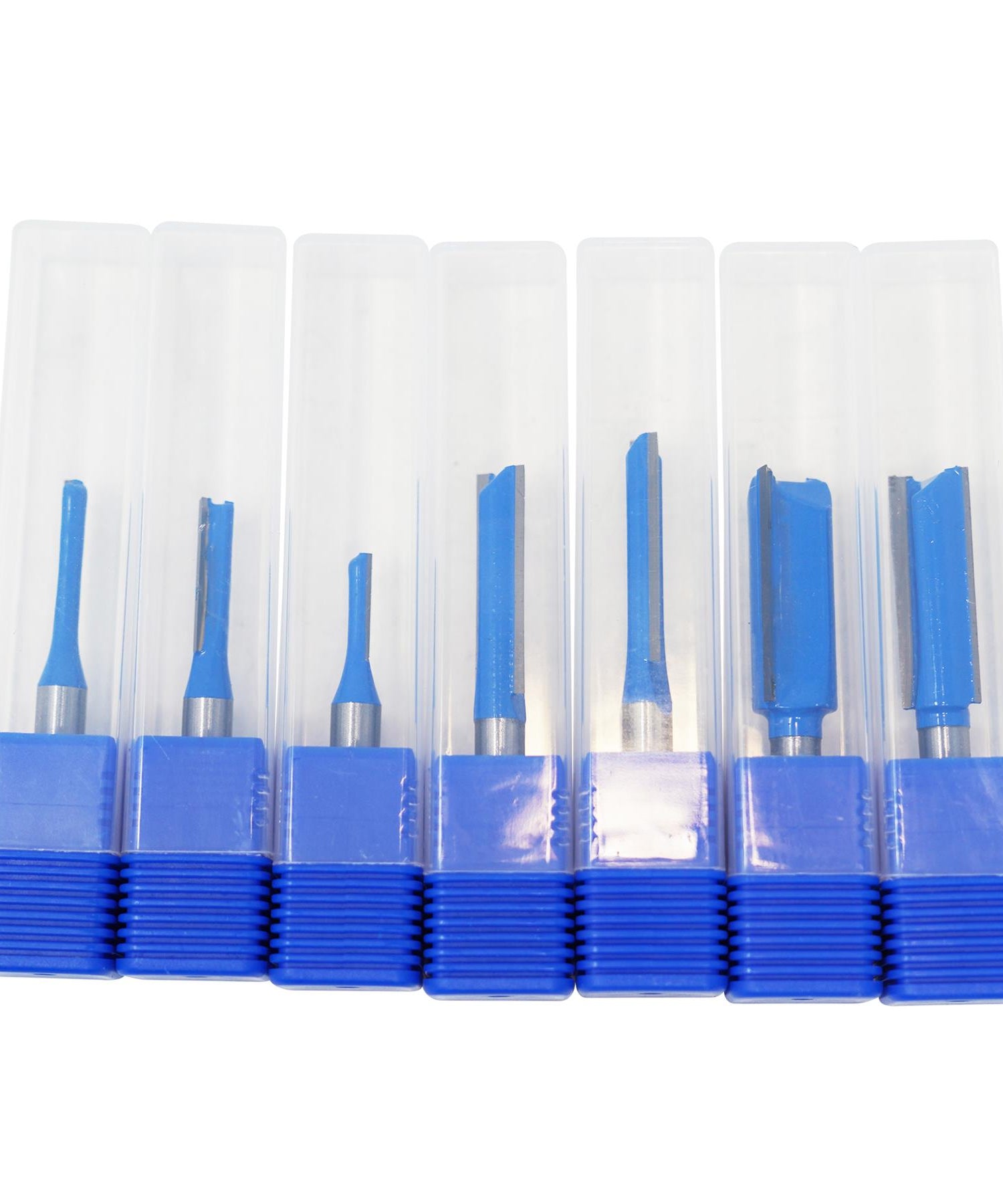 7Pcs Single Double Flute Straight Router Bit Set 1/4" Shank Woodworking Grove