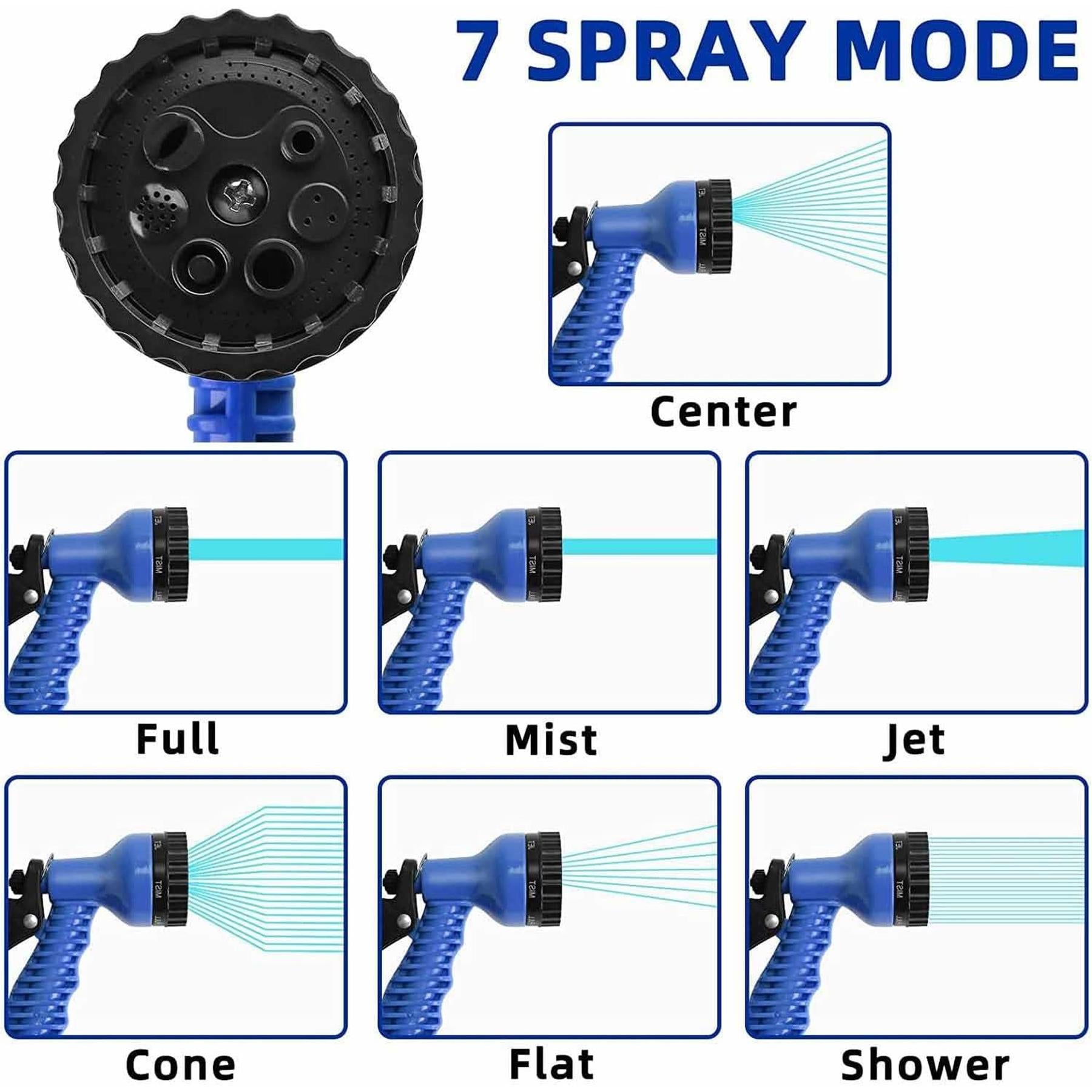 Expandable Garden Hose Pipe 15m 50ft With 7 Function Water Spray Gun Magic Hose