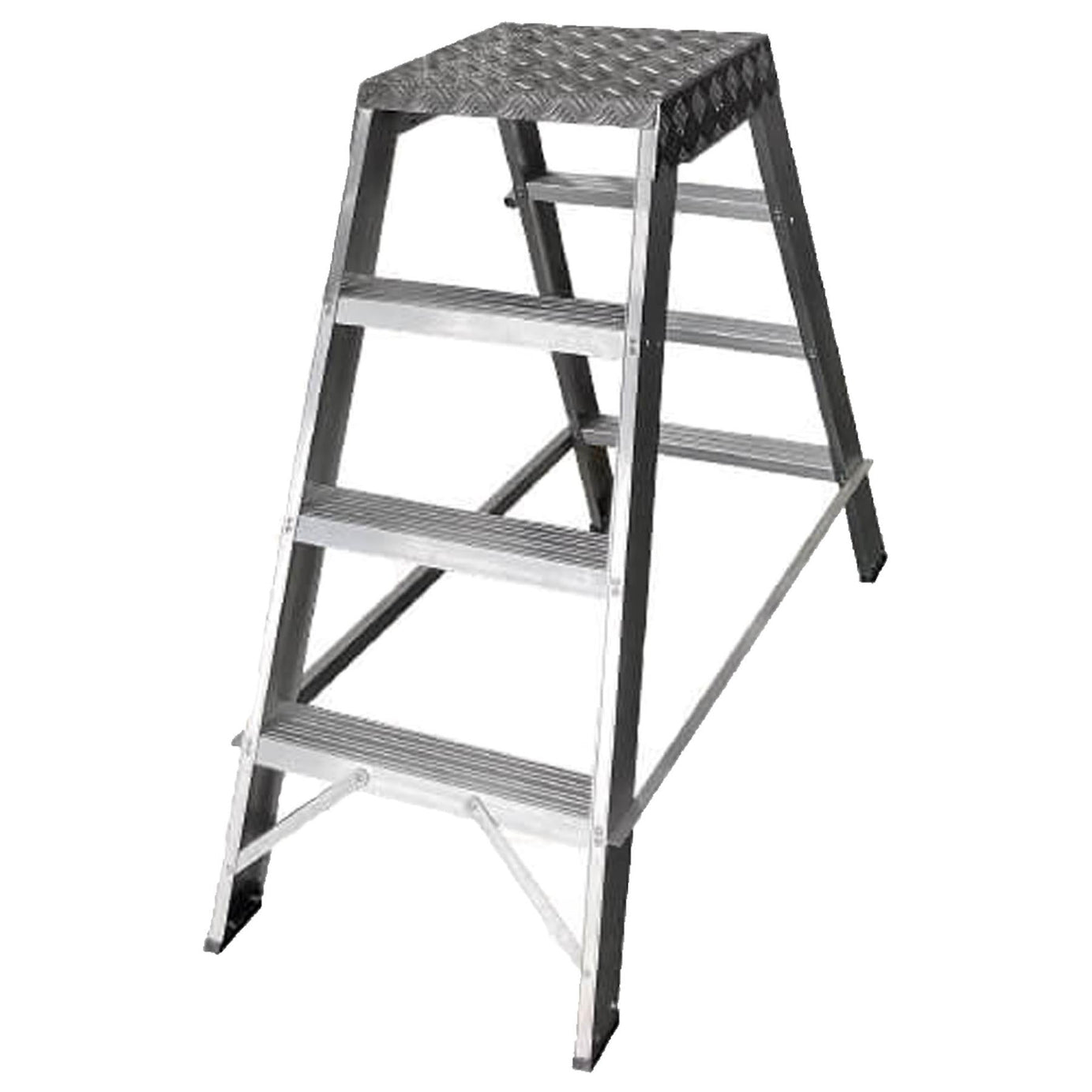 Dapetz Aluminium 5 Tread Double Sided Machine Step Ladder, 150 Kg, Made In Uk