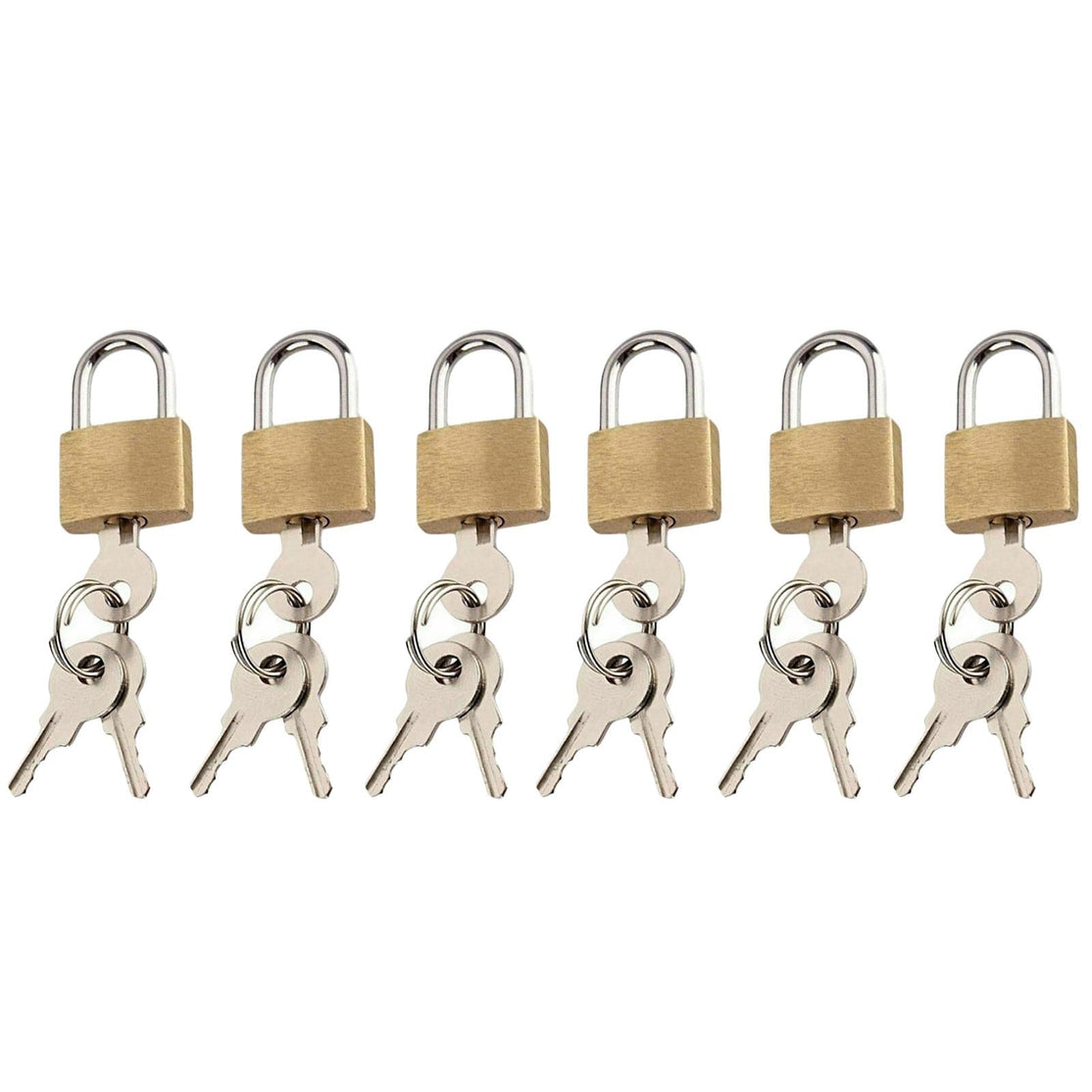 Security Brass Padlock Luggage Lock Travel Suitcase pack of 6, 20mm by Dapetz