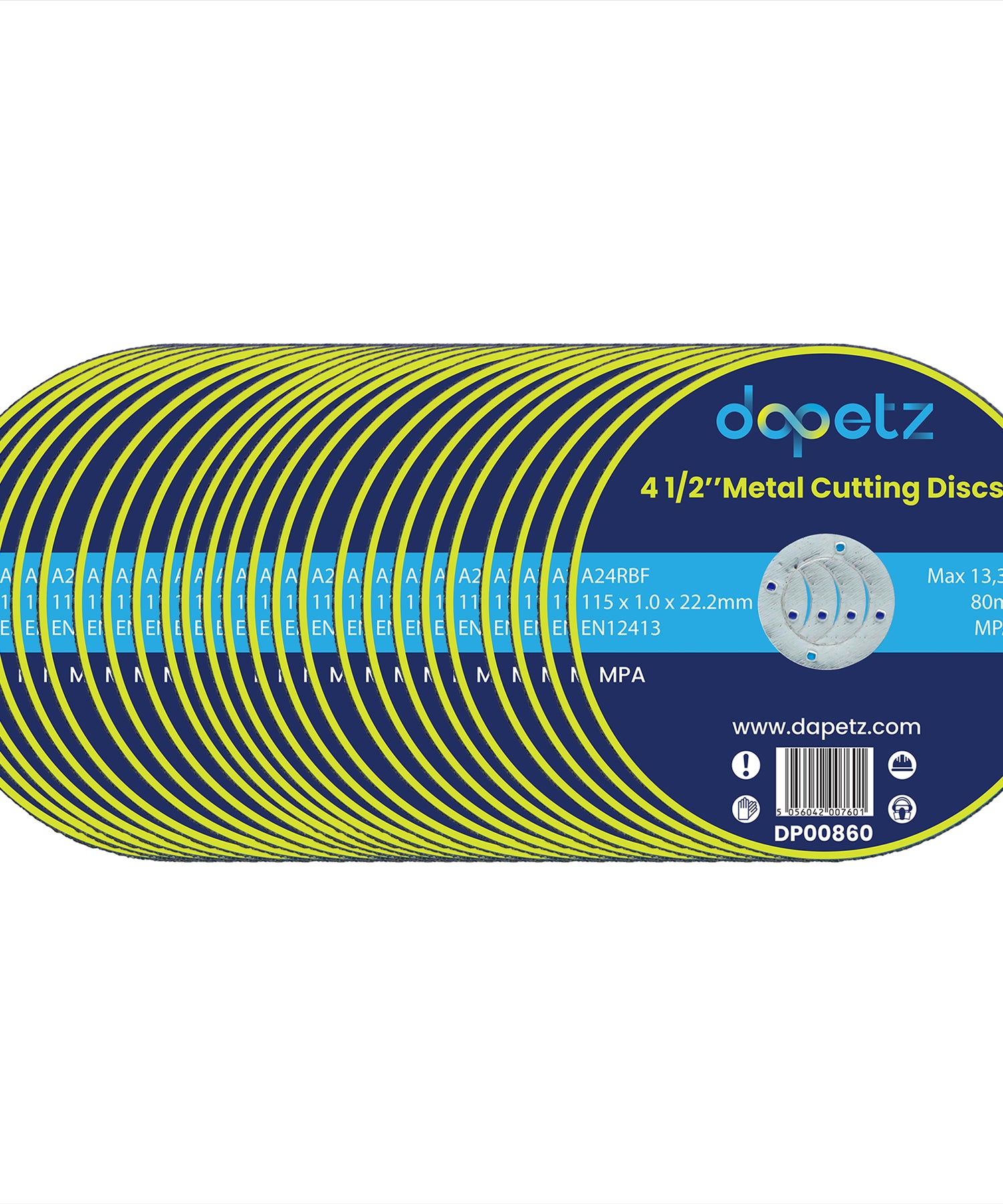 (Pack of 25) Ultra-Thin Metal Cutting Slitting Discs 115mm 4.5 Inch for Angle Grinder by Dapetz