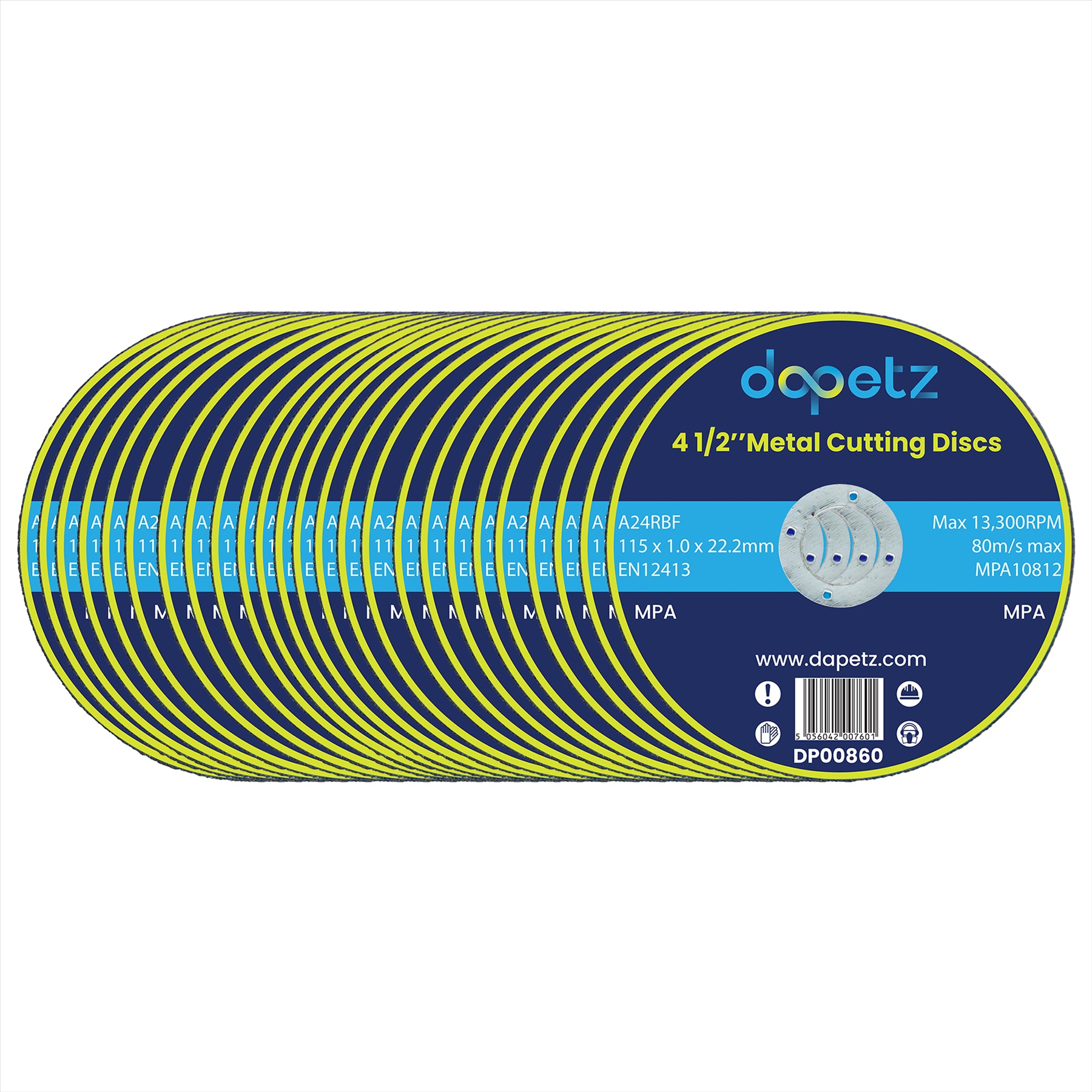 (Pack of 25) Ultra-Thin Metal Cutting Slitting Discs 115mm 4.5 Inch for Angle Grinder by Dapetz