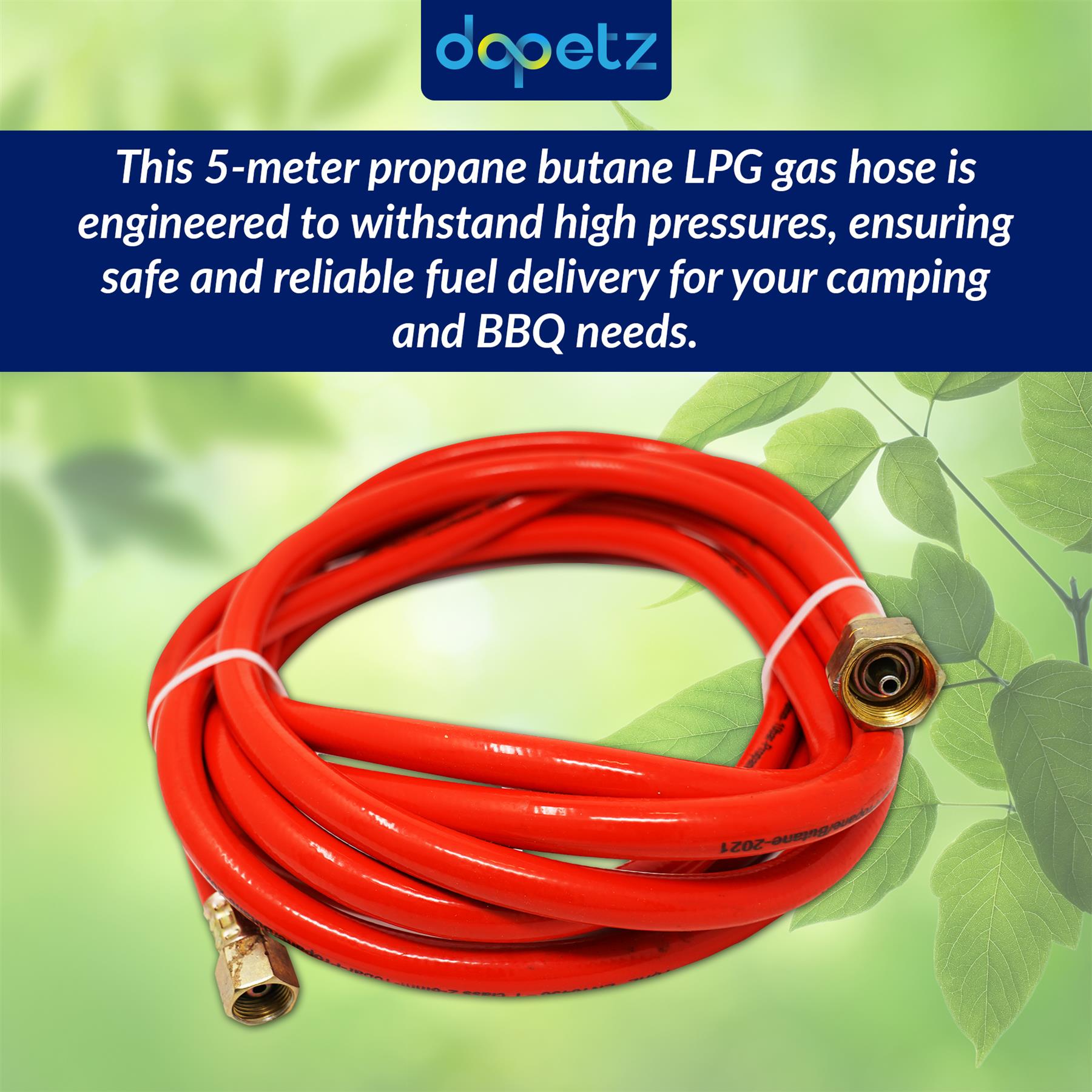 Gas Torch Hose Pipe 5 Meter Propane Brazing Roofing With G3/8 And W21.4 Fitting