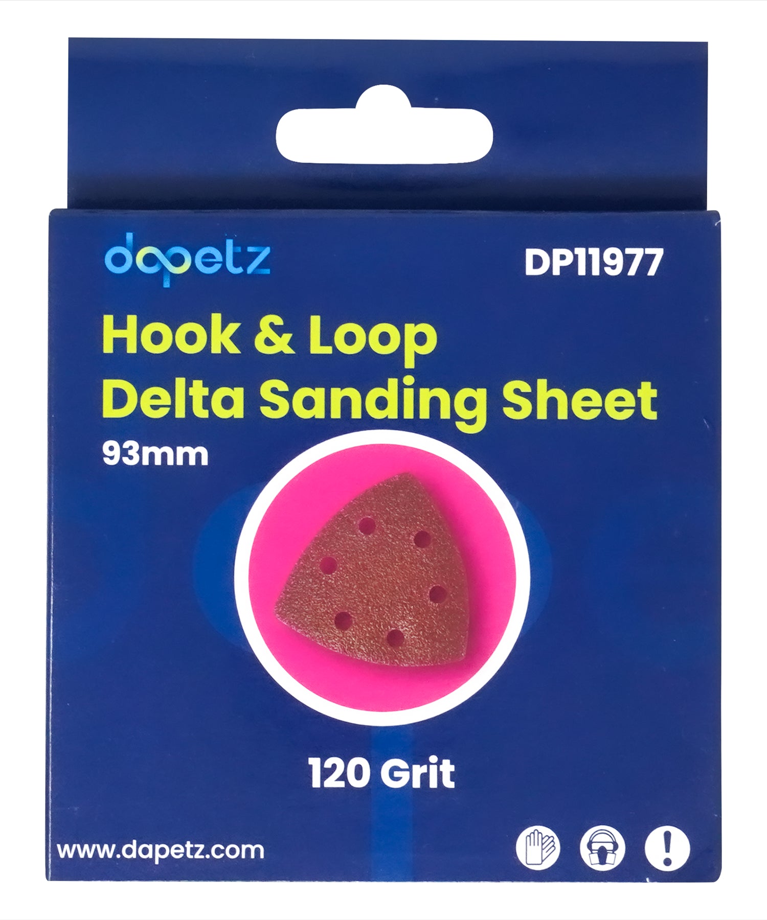 Dapetz Mouse Sanding Sheet 120 Grit Sandpaper Detail Palm Sander Pad 93mm (Pack of 5)