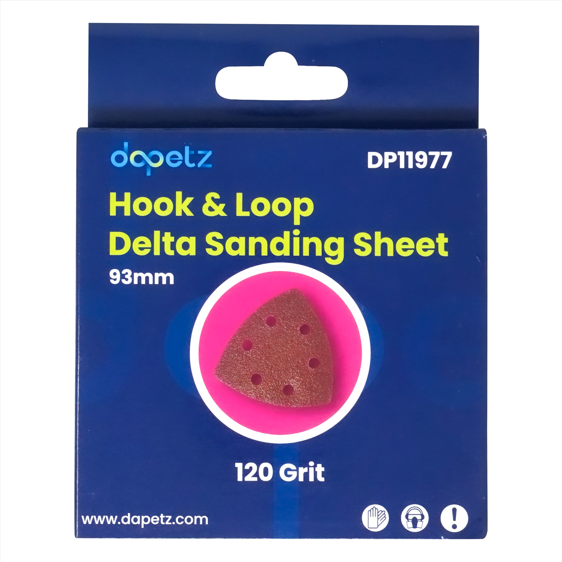 Dapetz Mouse Sanding Sheet 120 Grit Sandpaper Detail Palm Sander Pad 93mm (Pack of 5)