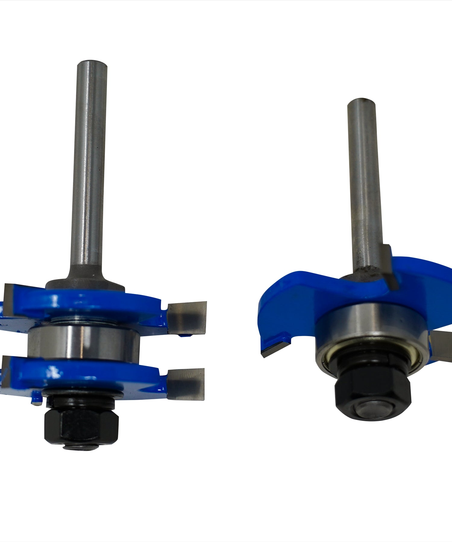 Tongue And Groove Router Bit 2PC Set 1/4" Shank T Type 3 Tooth Cutter Washers