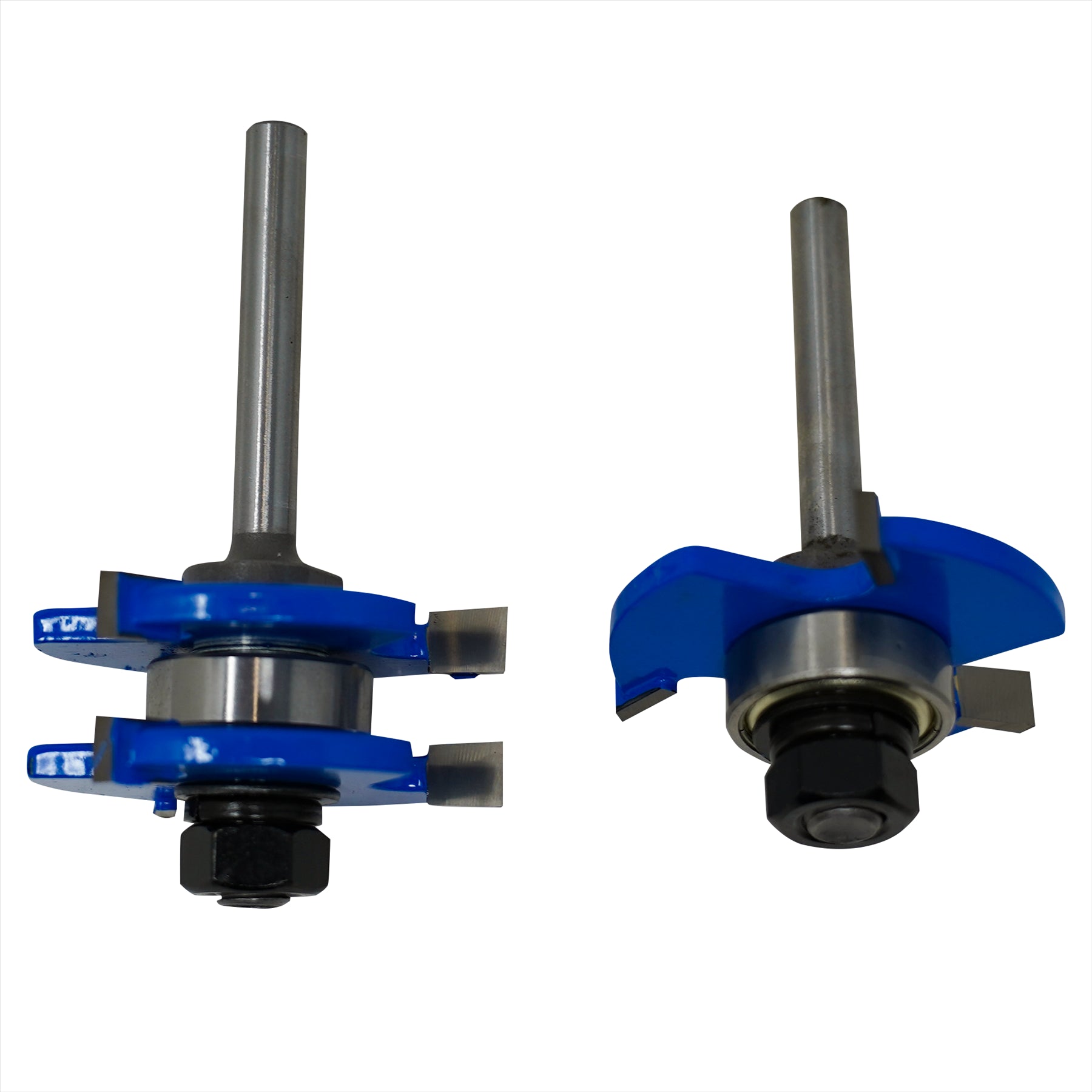 Tongue And Groove Router Bit 2PC Set 1/4" Shank T Type 3 Tooth Cutter Washers