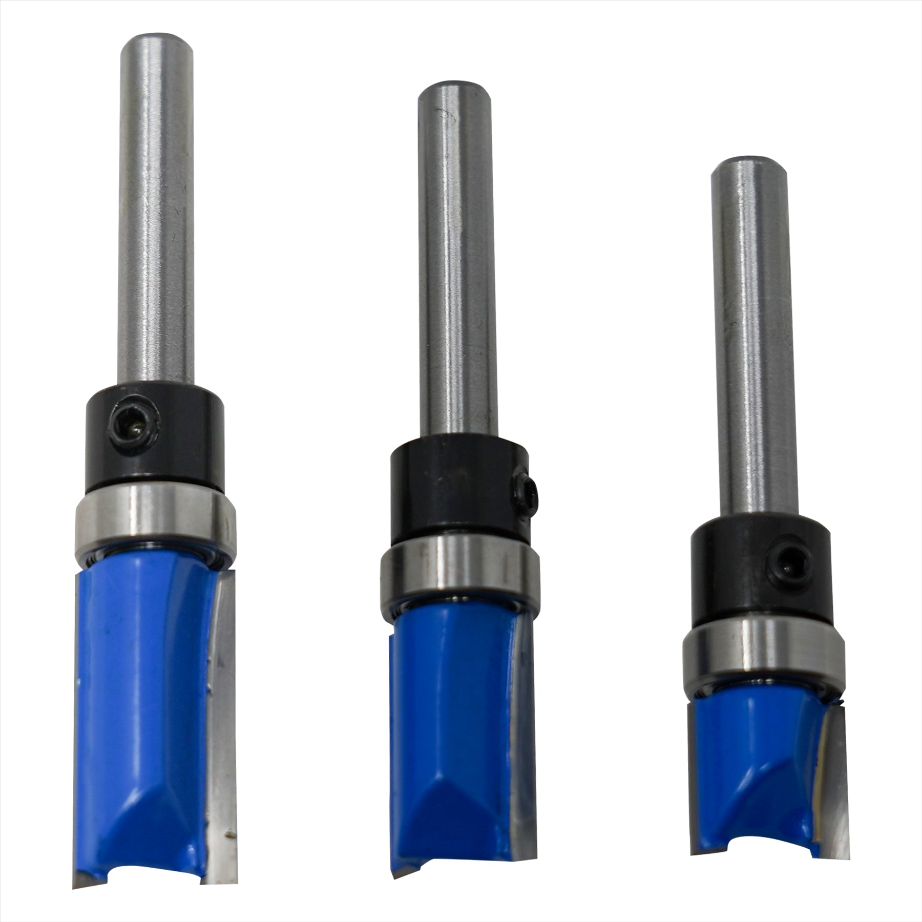 1/4'' Shank Flush Trim Router Bit Set – 3Pc Pattern Milling Cutter