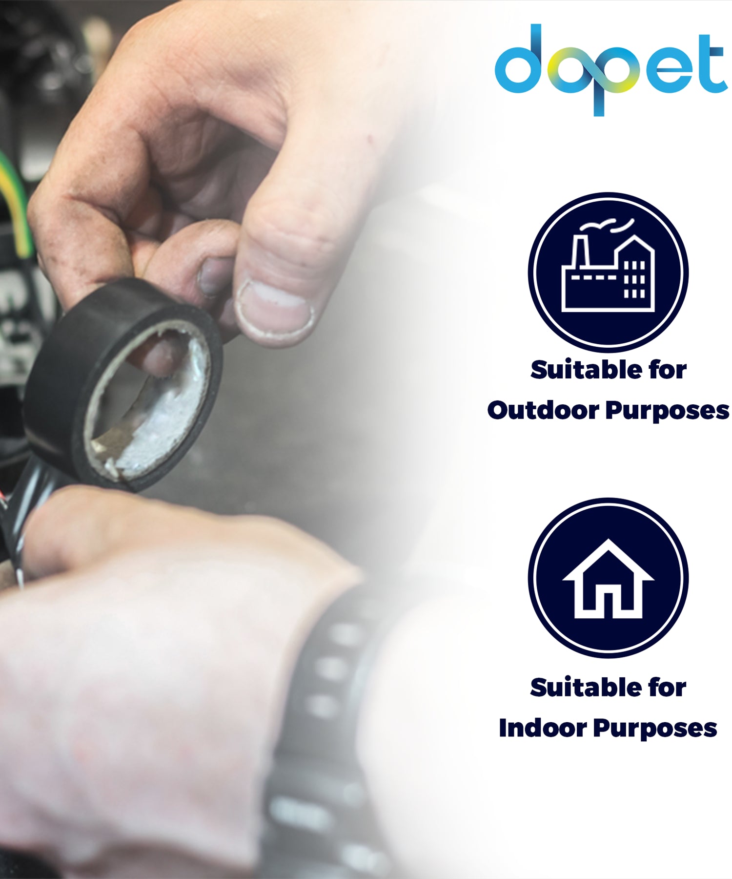 2PCS Electrical PVC Insulation Tape Flame Retardant 2" Wide 50mm X 33m Black By Dapetz