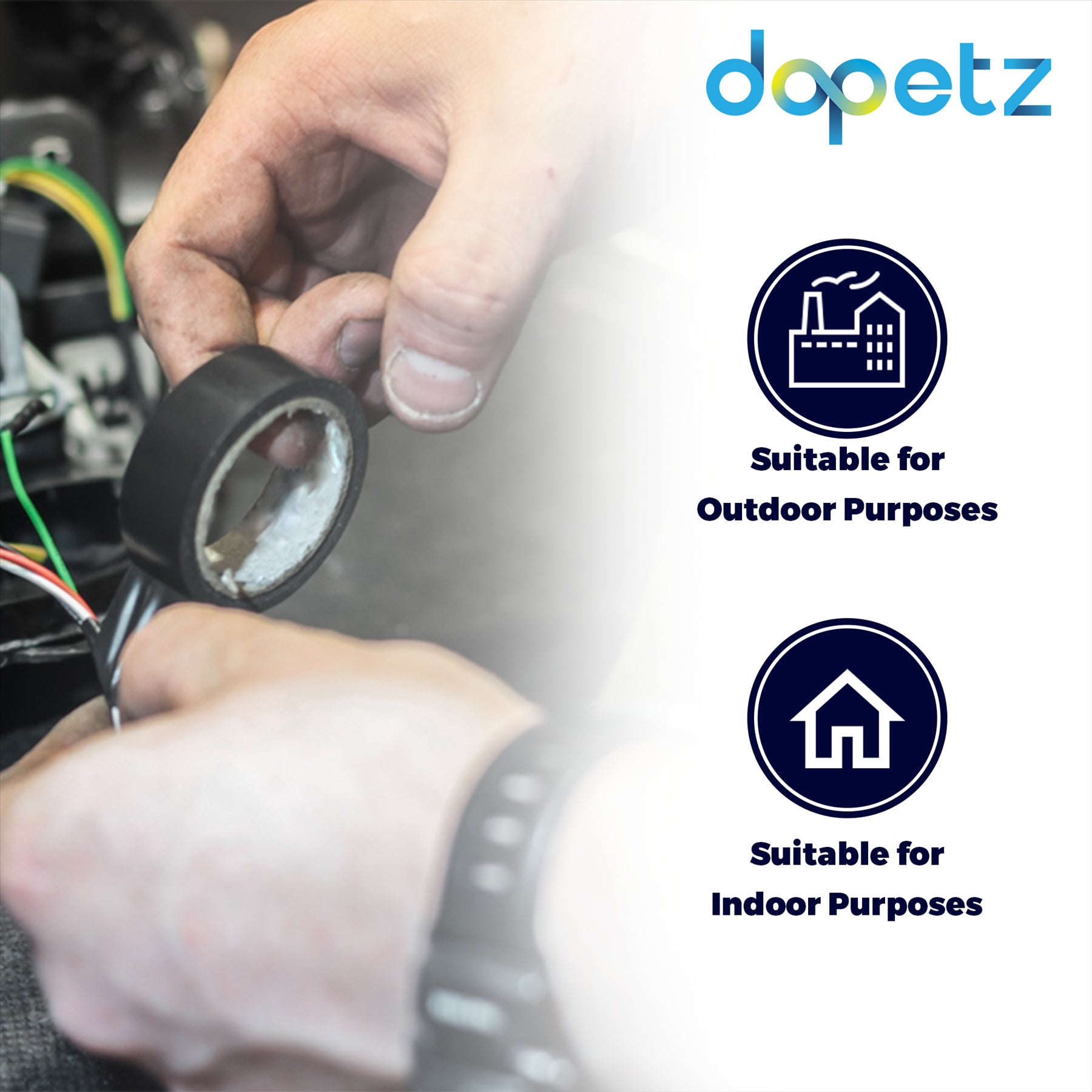 2PCS Electrical PVC Insulation Tape Flame Retardant 2" Wide 50mm X 33m Black By Dapetz