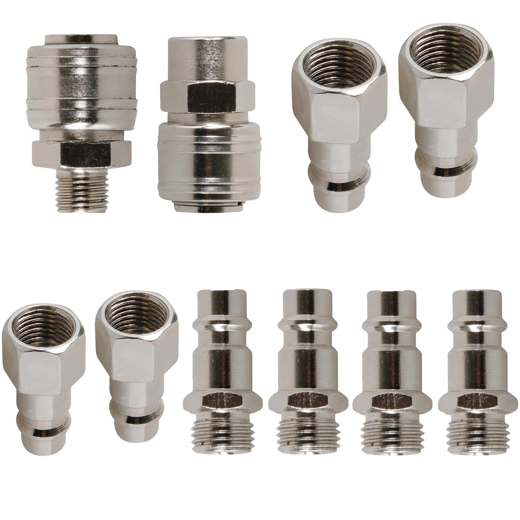 Euro Air Line Fitting Hose Connector Male Female Quick Release 1/4" BSP 10PC Set