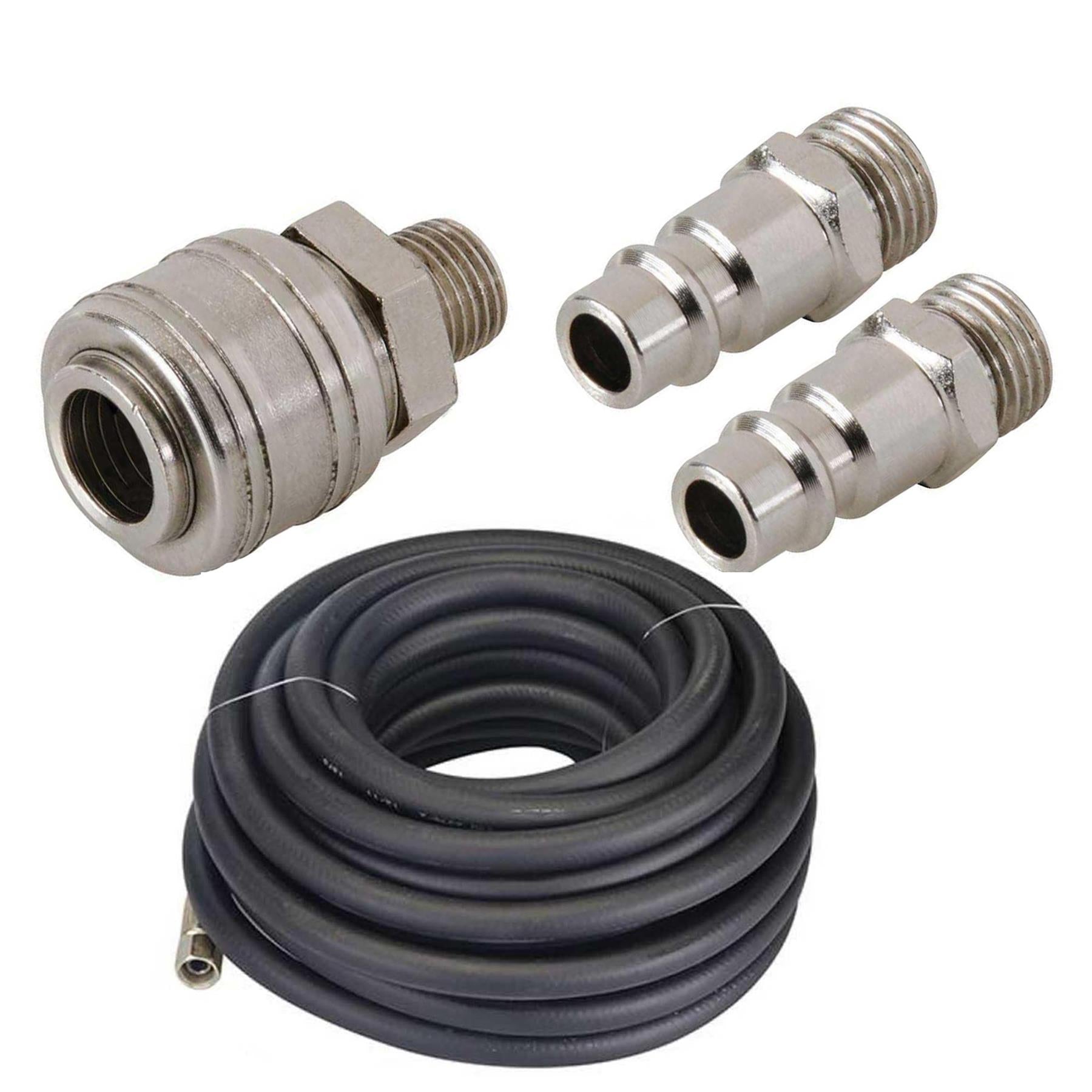Rubber Air Compressor Hose Air Line 15m Metre 1/4" BSP Female End 8mm 5/16" Bore