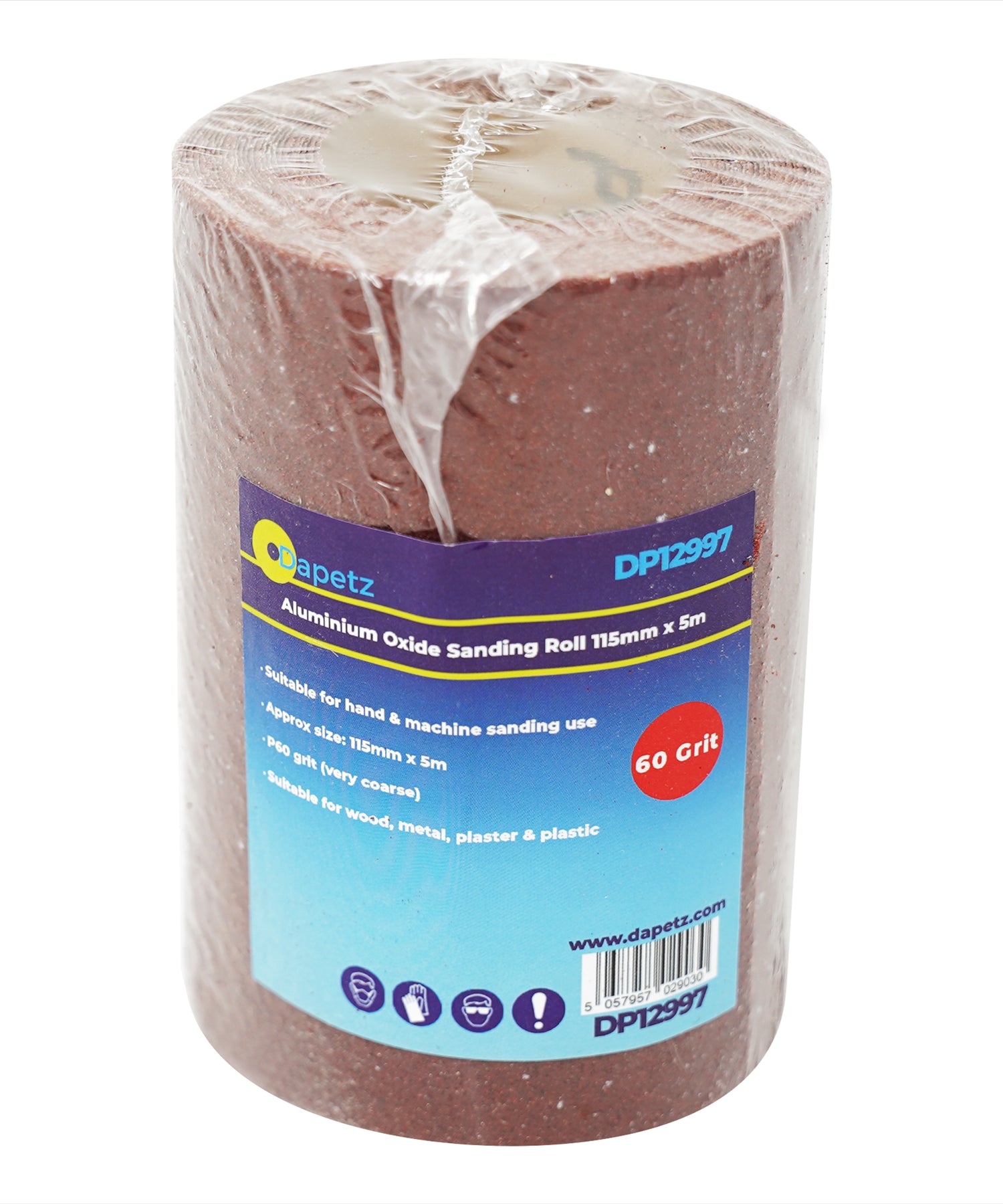 5m Aluminium Oxide Sanding Roll 115mm 40/60/80/120 Grit Anti Clog Sandpaper By Dapetz