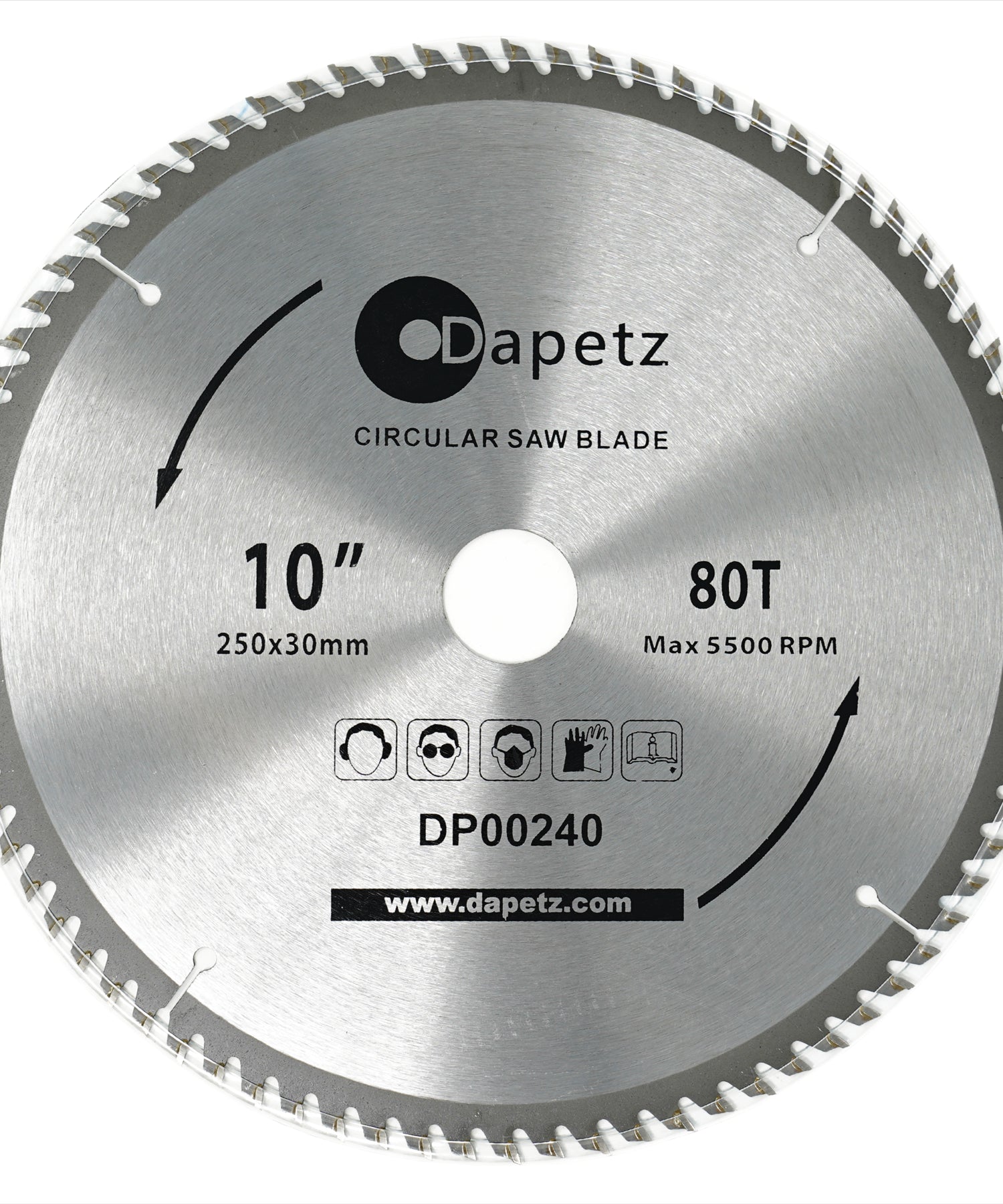Circular Saw Blade 30mm Bore 25mm 20mm 16mm Rings Mitre 10" 80T Fine Cut 250mm by Daptez