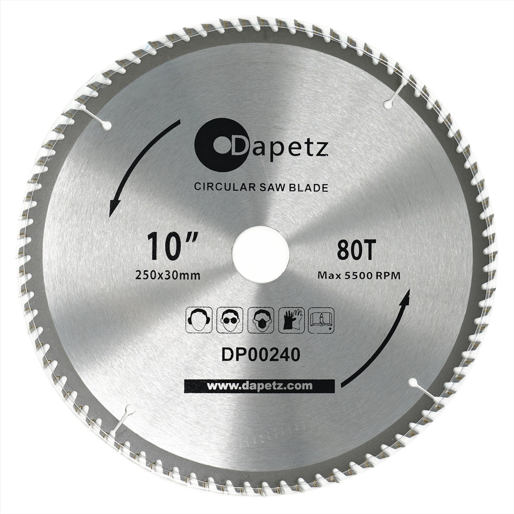Circular Saw Blade 30mm Bore 25mm 20mm 16mm Rings Mitre 10" 80T Fine Cut 250mm by Daptez