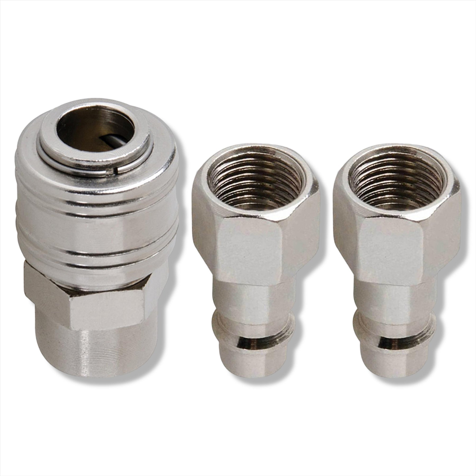 Female Euro Air Line Hose Fitting Connector Quick Release Coupler 1/4" BSP 3Pcs