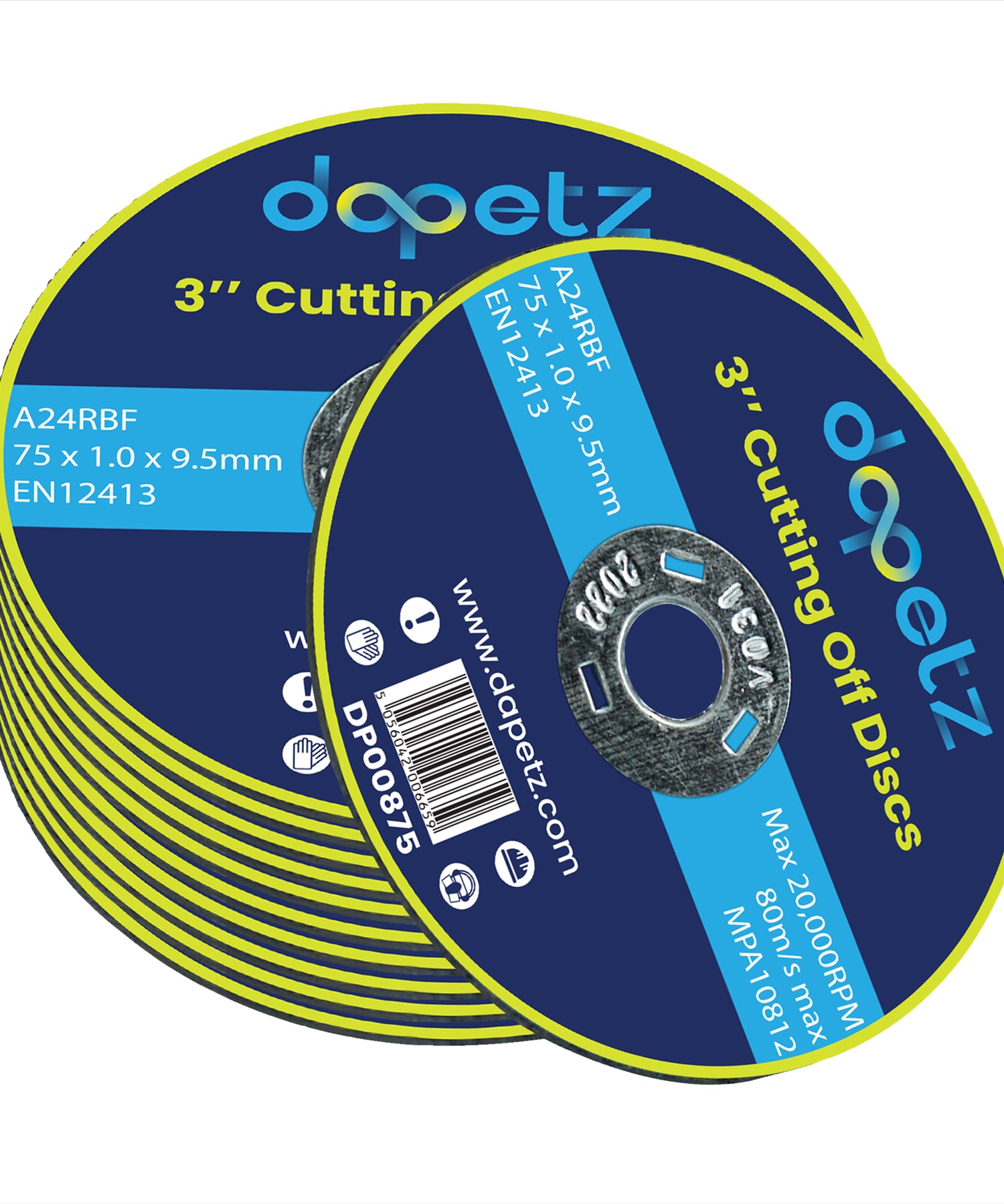 (Pack of 10) Metal Cutting Discs 75mm Angle Grinder Disc Stainless Steel by Dapetz