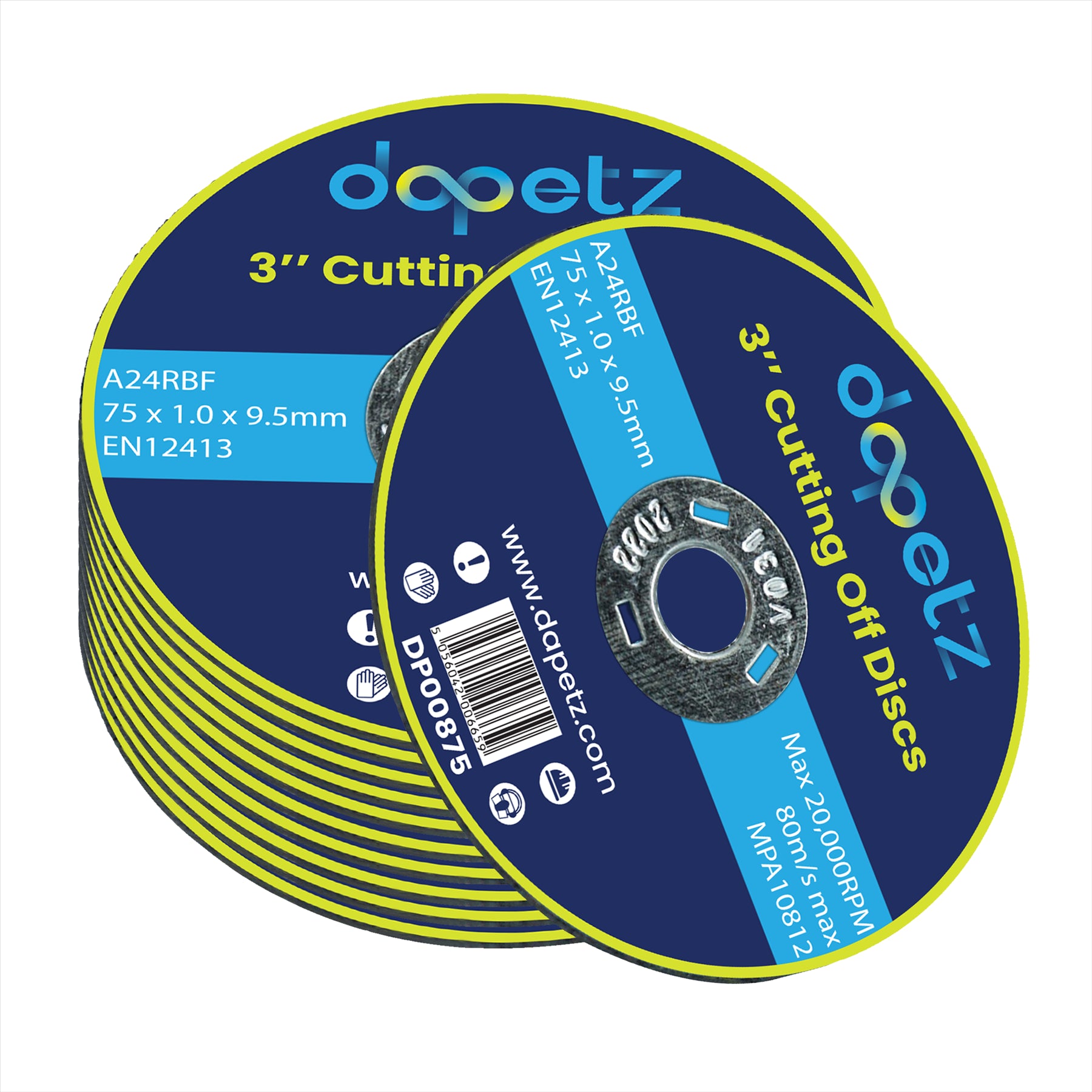 (Pack of 10) Metal Cutting Discs 75mm Angle Grinder Disc Stainless Steel by Dapetz