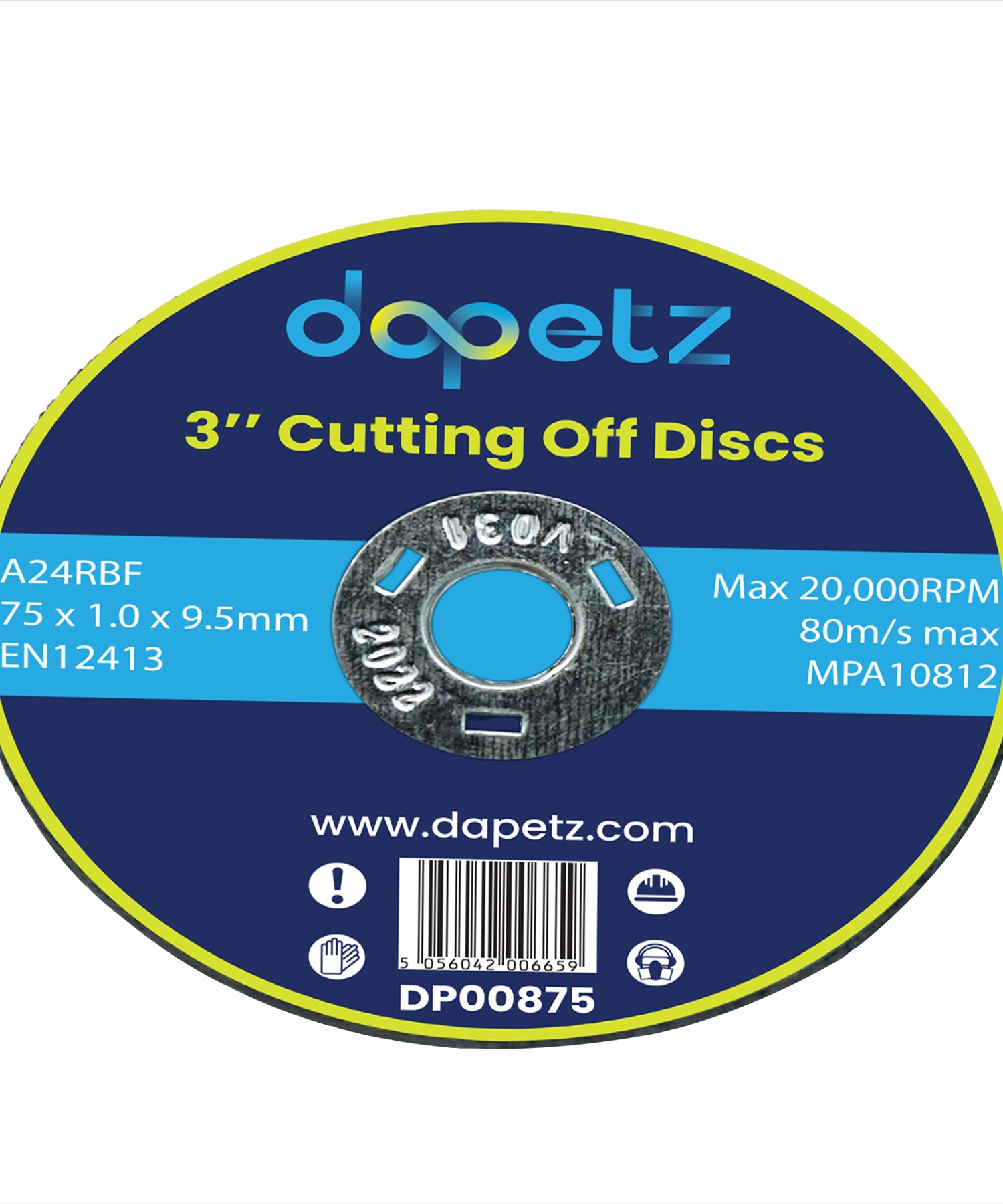 Dapetz Metal Cutting Discs 3" 75mm, Air Cut Off Thin Slitting Discs (Pack of 50)